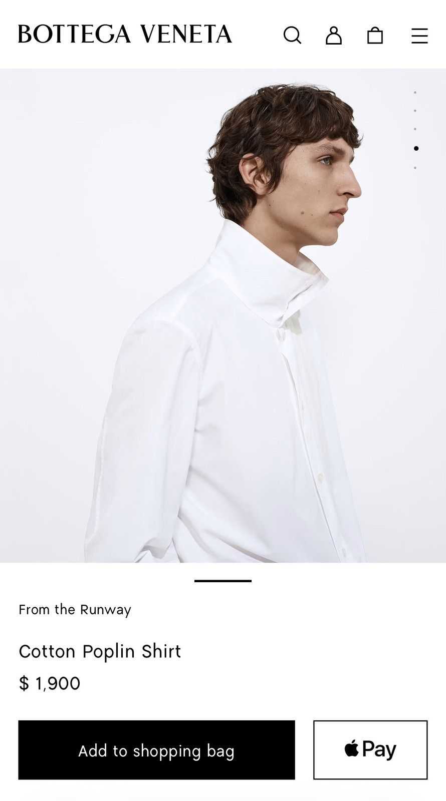 Bottega Veneta RUNWAY SS26 Bottega Veneta High Neck Poplin Shirt Size US S / EU 44-46 / 1 - 3 Thumbnail