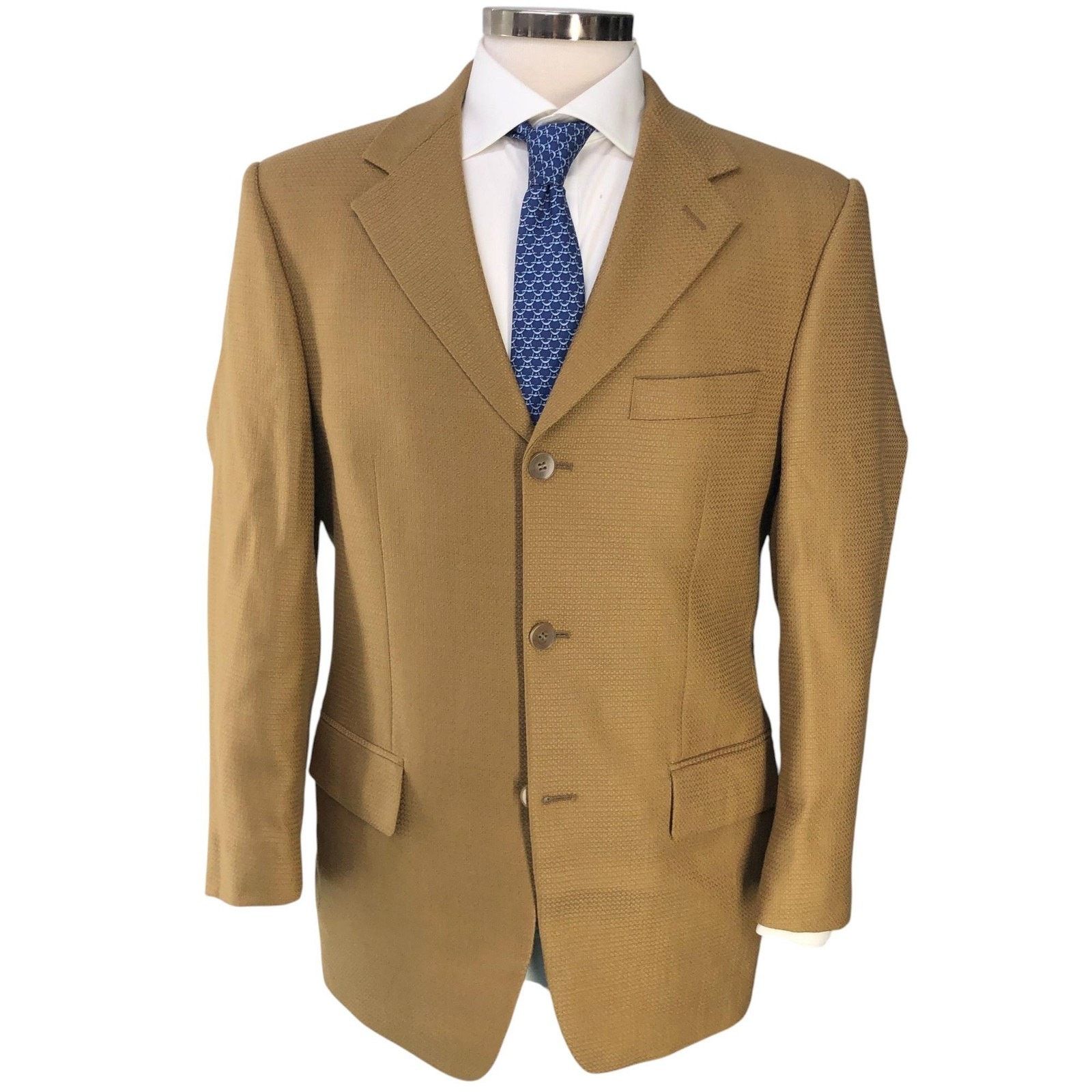 Daniel Hechter Daniel Hechter Blazer 40R Camel Wool Sport Coat Three Button Size 40R - 13 Thumbnail
