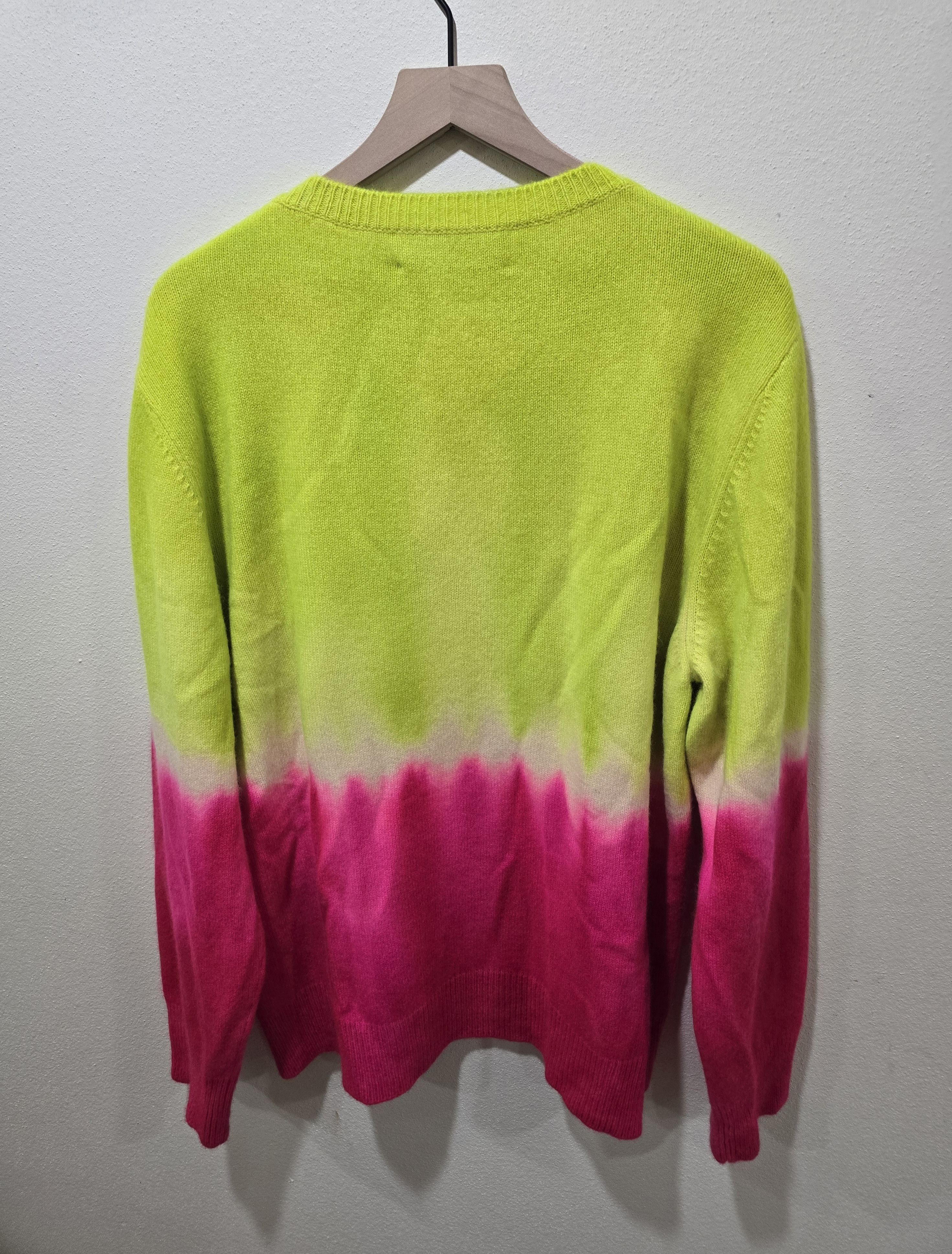 The Elder Statesman Elder Statesman Smiley Face Tie-Dye 100% Cashmere Sweater Size US L / EU 52-54 / 3 - 3 Thumbnail