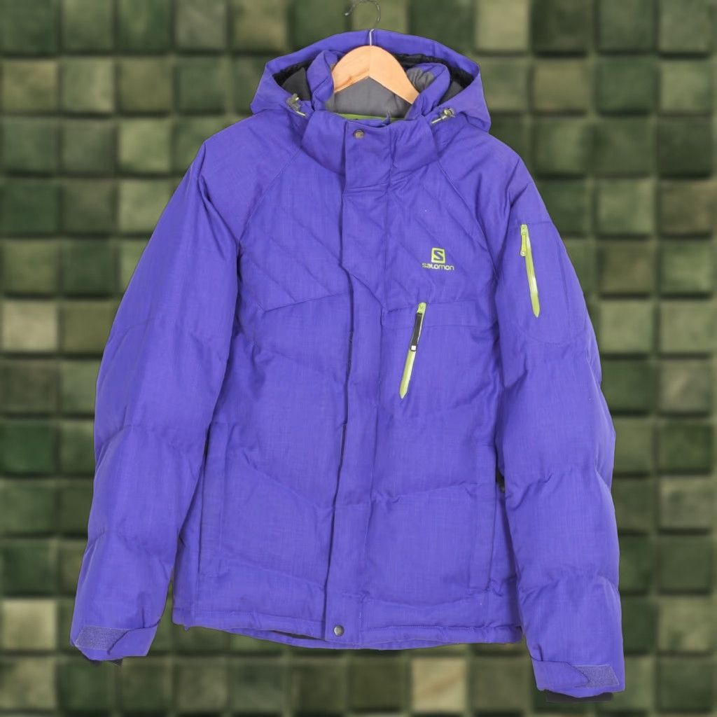Salomon Salomon Hooded Down Ski Jacket Men S MJ6436 - Purple, Regular, Zip, Insulated, All Seasons, Skiing, Jacket Size US S / EU 44-46 / 1 - 1 Thumbnail