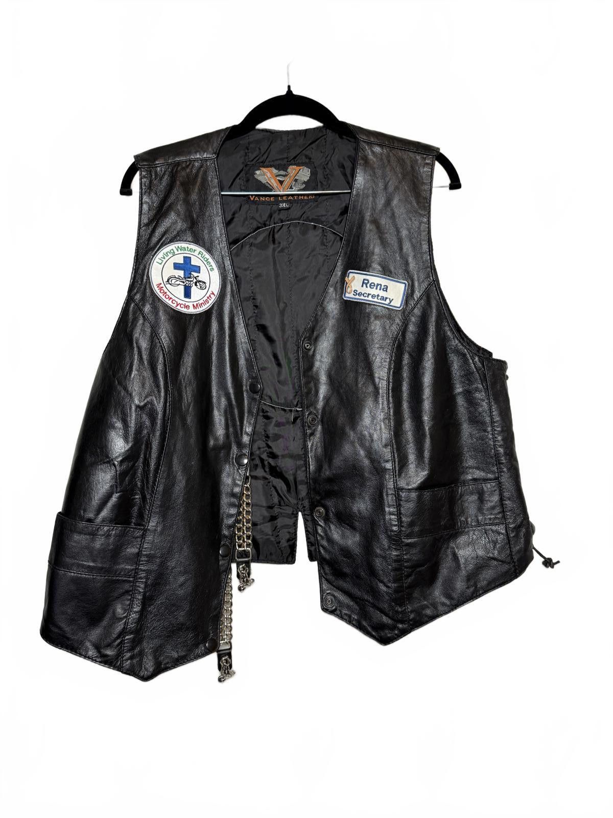 Other Ride or Die for Jesus Black Leather Bikers Vest Size XL / US 12-14 / IT 48-50 - 4 Thumbnail