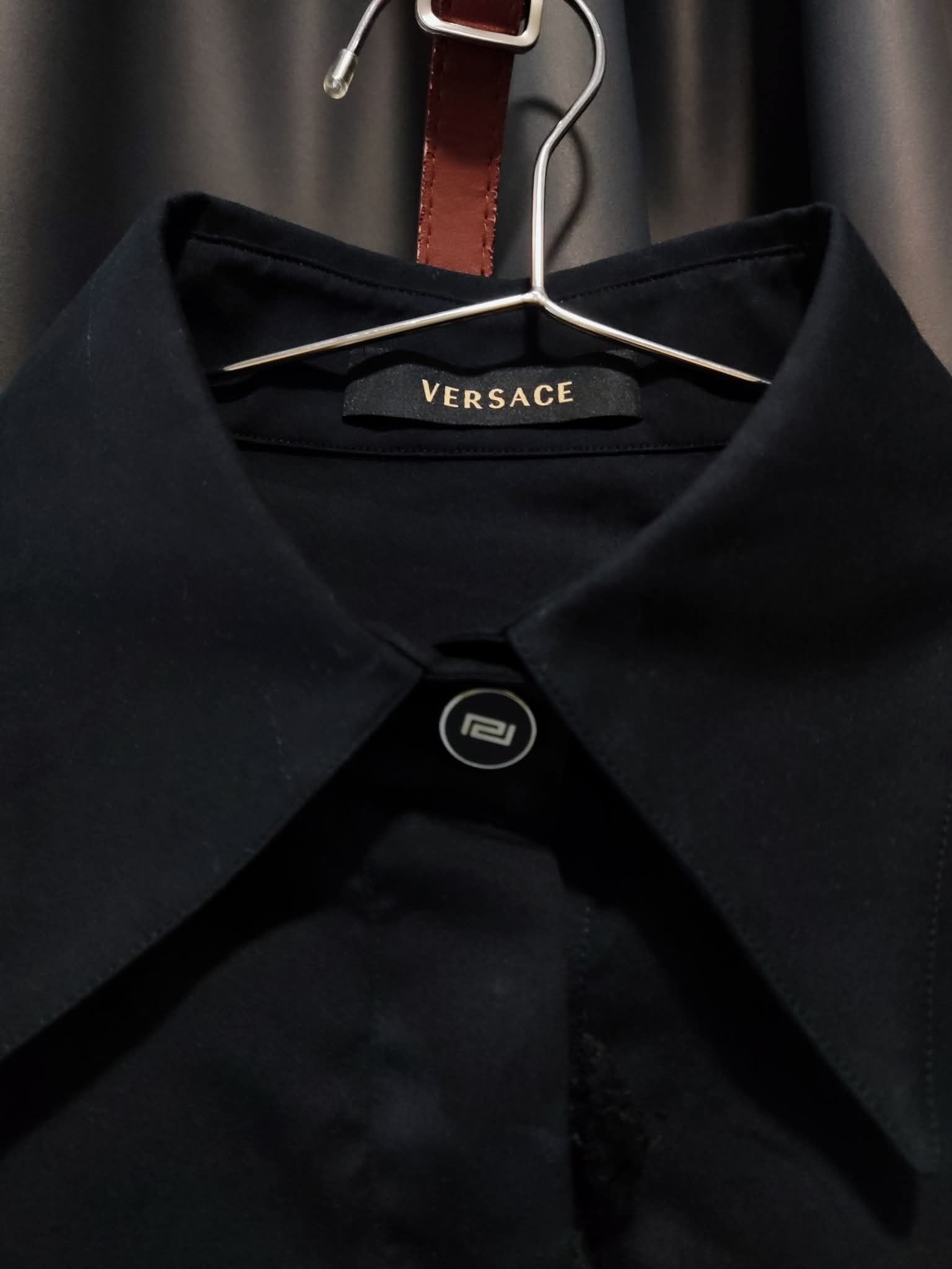 Versace Versace Women’s Slim Black Shirt/Blouse – Made in Italy Size L / US 10 / IT 46 - 2 Thumbnail