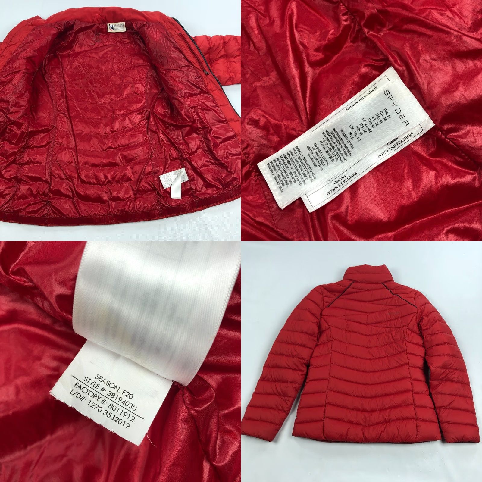 Spyder Spyder Puffer Jacket Womens M Red Ski Timeless Down US Team Size M / US 6-8 / IT 42-44 - 8 Thumbnail