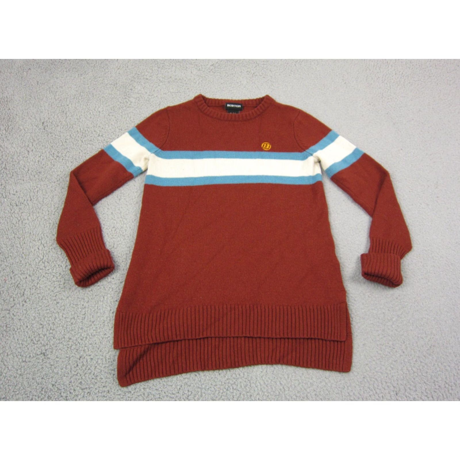 Burton VINTAGE Burton Sweater Adult Small Orange Blue White Wool Striped Casual Mens Size US S / EU 44-46 / 1 - 2 Thumbnail