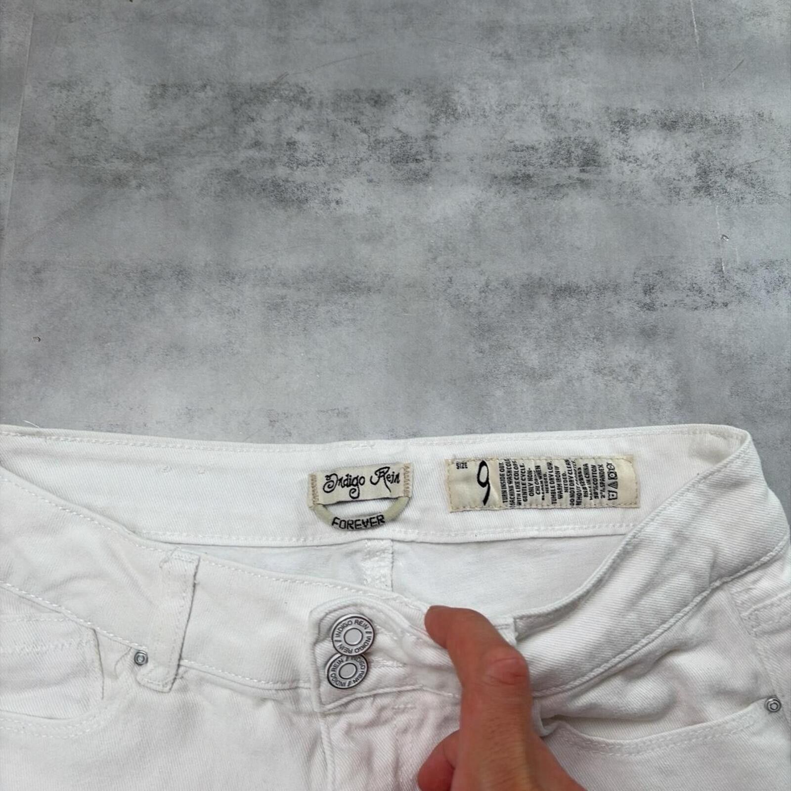 Other Y2K White Indigo Reign Grunge Gothic Mini Denim Shorts Size 32" / US 10 / IT 46 - 4 Thumbnail