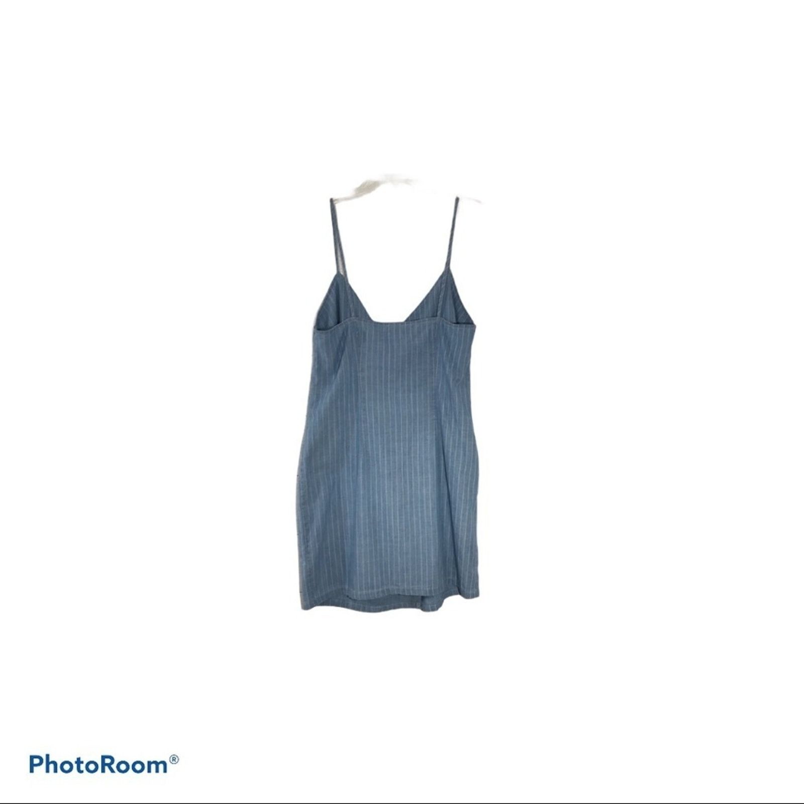 Topshop TOPSHOP Blue Striped High Low Wrap Dress 10 Size L / US 10 / IT 46 - 3 Thumbnail