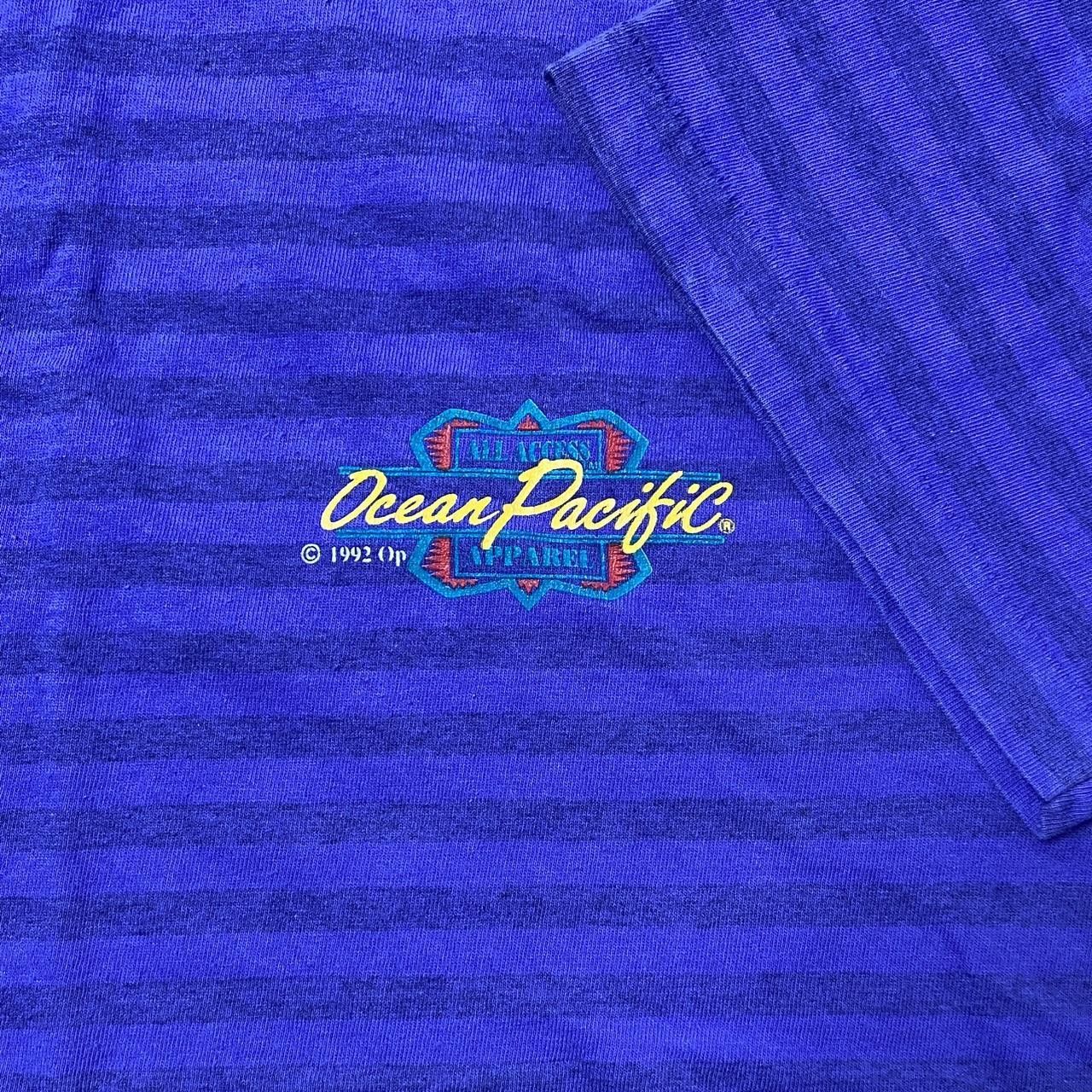Ocean Pacific Vintage Ocean Pacific Purple Striped Surf Tee Size Medium Size US M / EU 48-50 / 2 - 3 Thumbnail