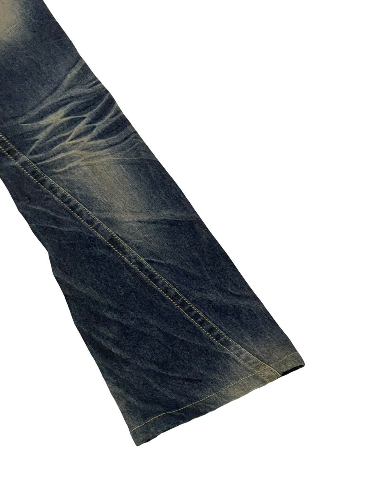 Japanese Brand Flare Jeans Tornado Mart Faded Distress Boot Cut 8🟦8 Size US 29 - 14 Thumbnail