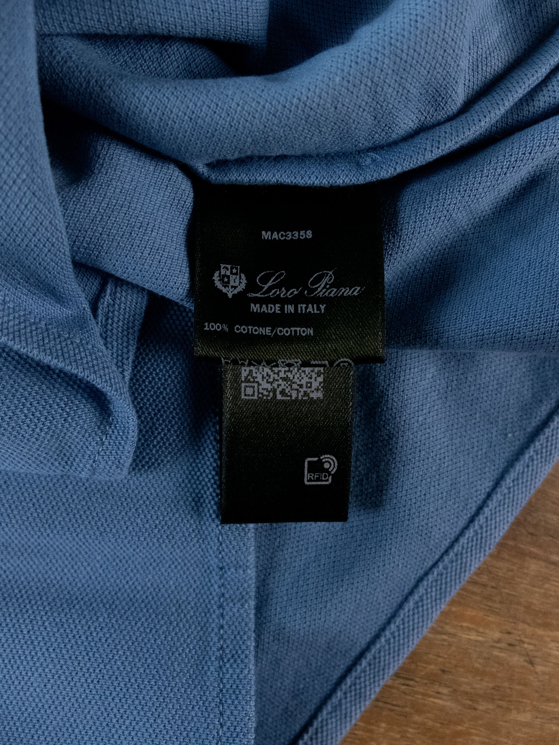 Loro Piana LORO PIANA blue pique cotton polo shirt Medium NWT Size US M / EU 48-50 / 2 - 5 Thumbnail