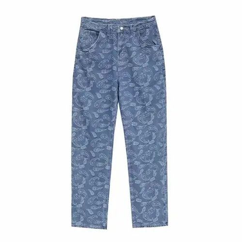 Japanese Brand × Vintage Print Cashew Flower Straight Jeans Size US 32 / EU 48 - 1 Thumbnail