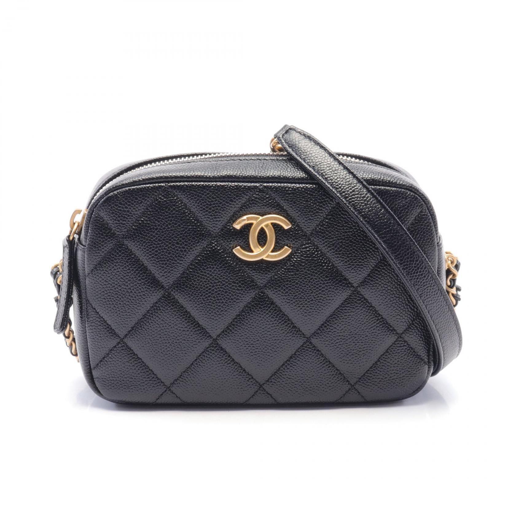 Chanel Chanel Matelasse Grained Calfskin Shoulder Bag Leather Shoulder Bag in Black, Women's