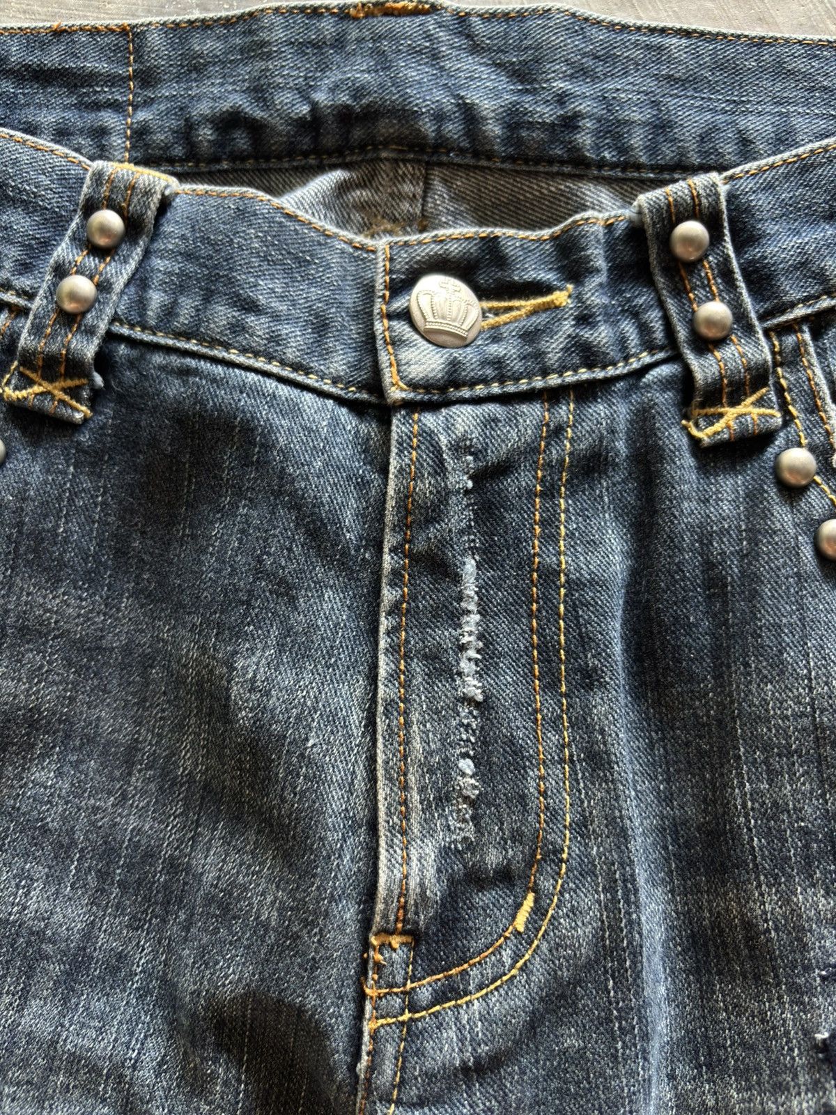 If Six Was Nine CUSTOM CULTURE distressed flare sashiko boro kapital style Size US 30 / EU 46 - 3 Thumbnail