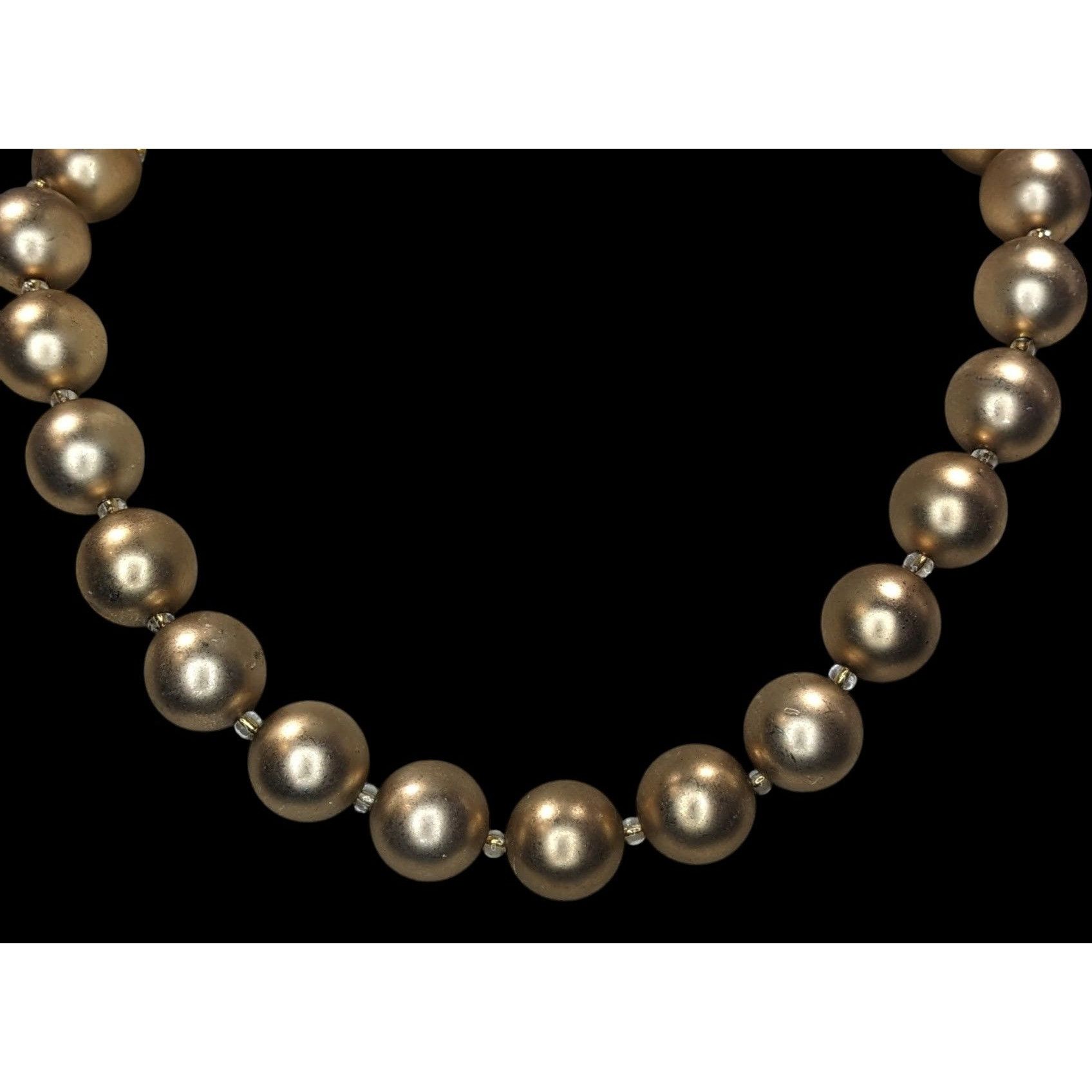 Other Vintage Glam Gold-Tone Beaded Necklace With Barrel Clasp Mad Size ONE SIZE - 4 Thumbnail