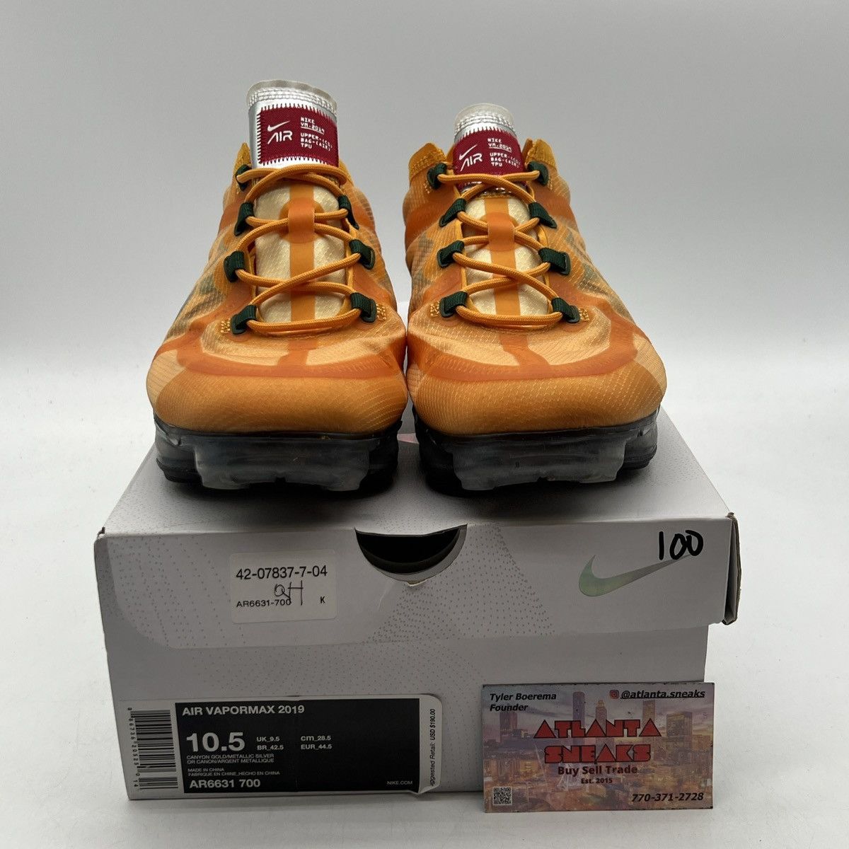 Nike Air VaporMax canyon gold Size US 10.5 / EU 43-44 - 2 Thumbnail