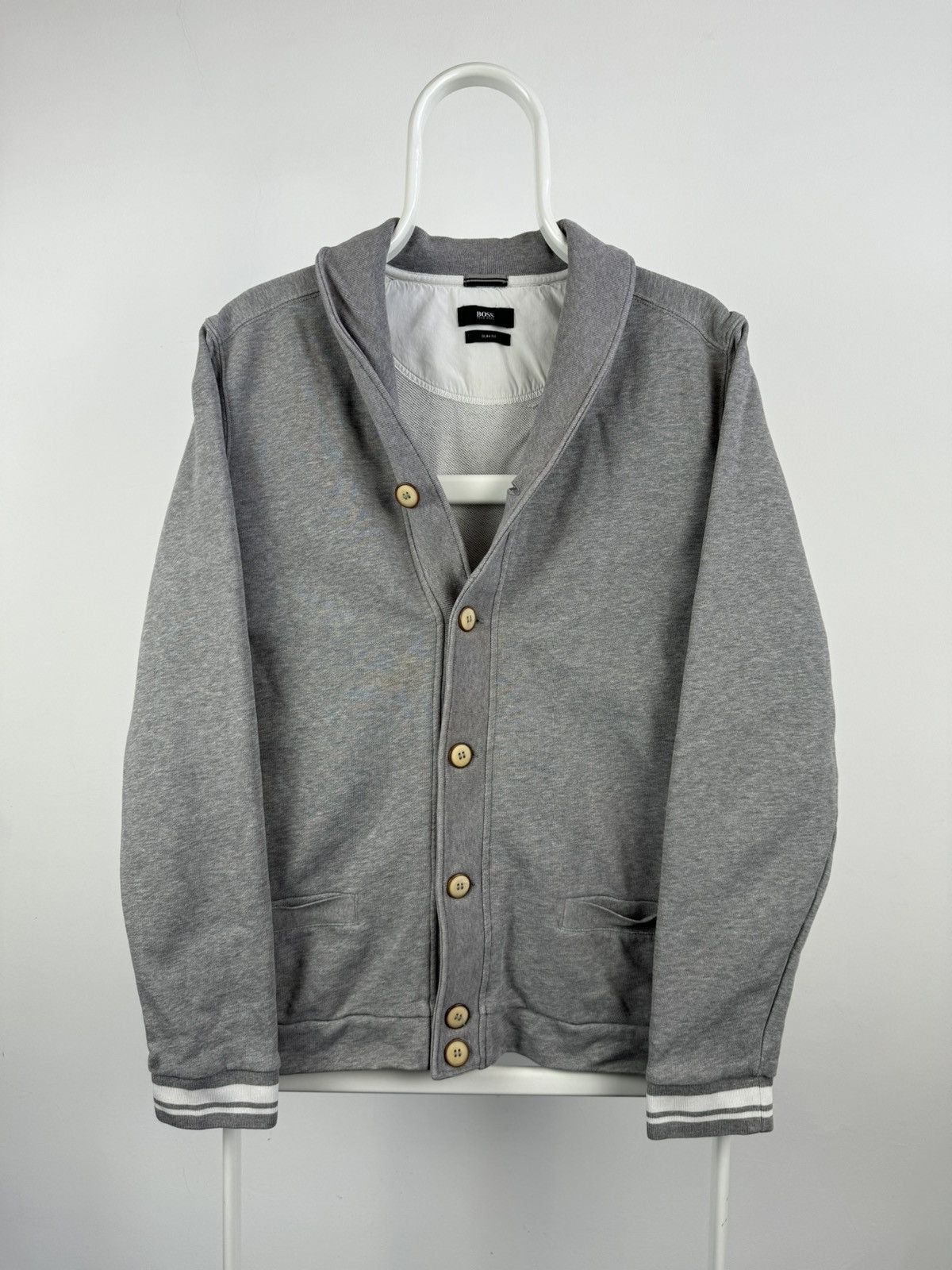 Hugo Boss Hugo Boss Cotton Grey Cardigan Size US L / EU 52-54 / 3 - 1 Thumbnail
