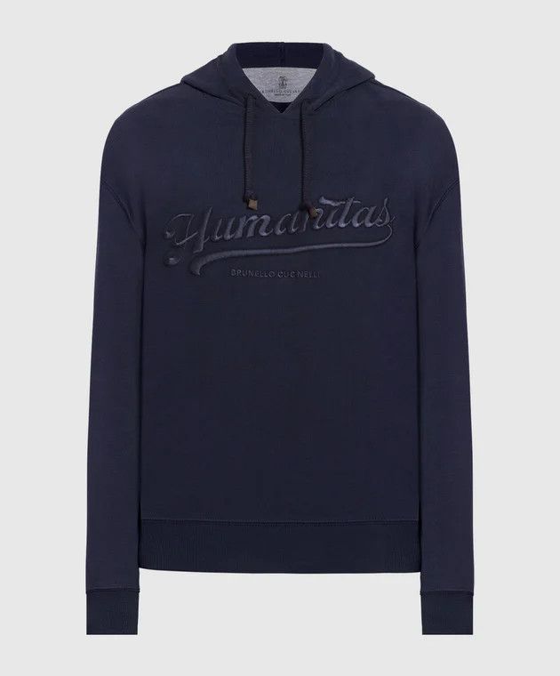 Brunello Cucinelli o1y0526 Hoodie in Midnight Blue Size US S / EU 44-46 / 1 - 1 Thumbnail