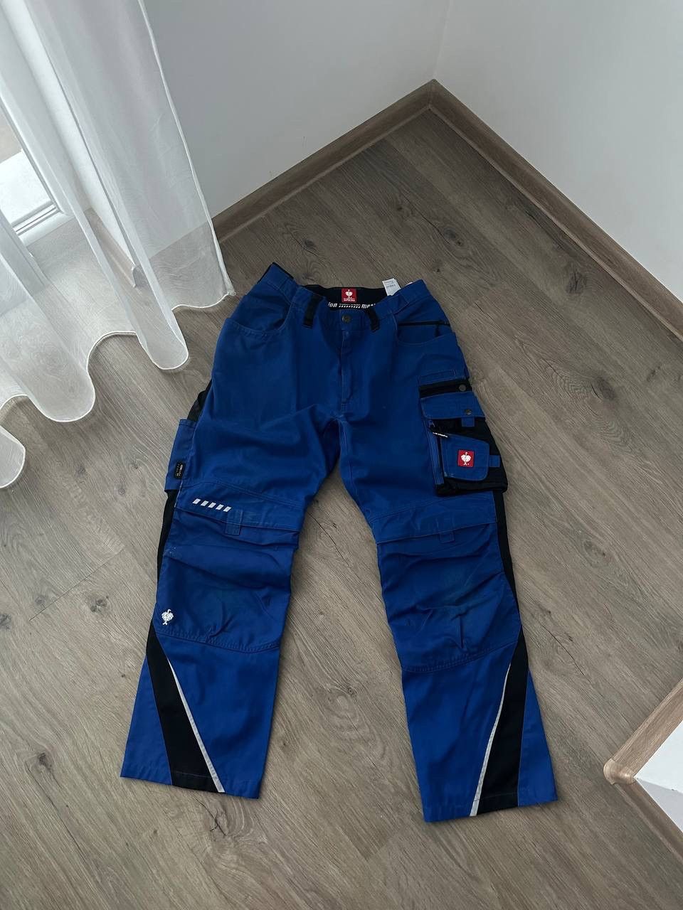 Stewart & Strauss × Vintage Vintage Strauss Workwear Distressed Blue Cargo Pants Size US 31 - 5 Thumbnail