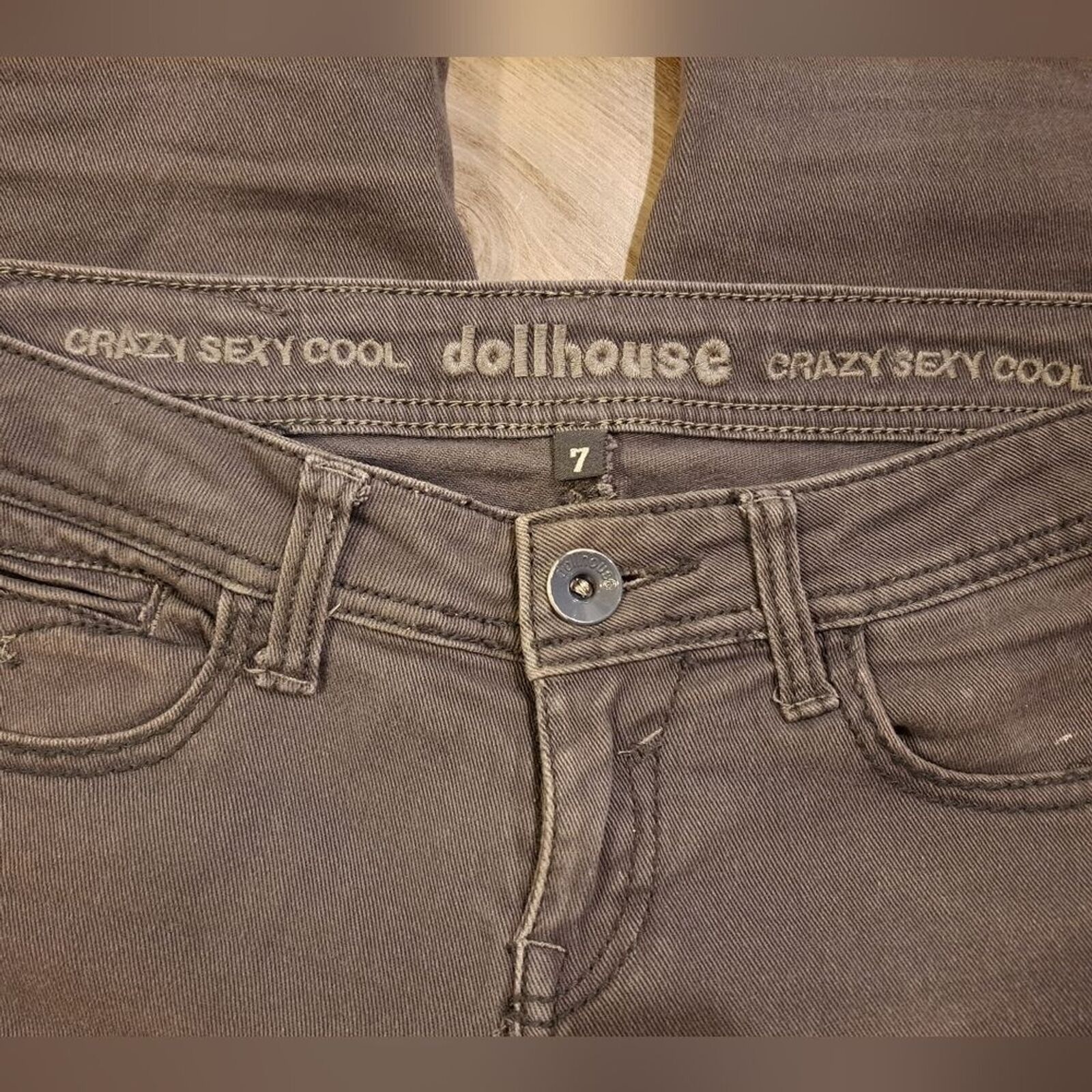 Other Dollhouse CrazySexyCool gray stretchy denim jeans juniors 7 Size 28" / US 6 / IT 42 - 8 Thumbnail