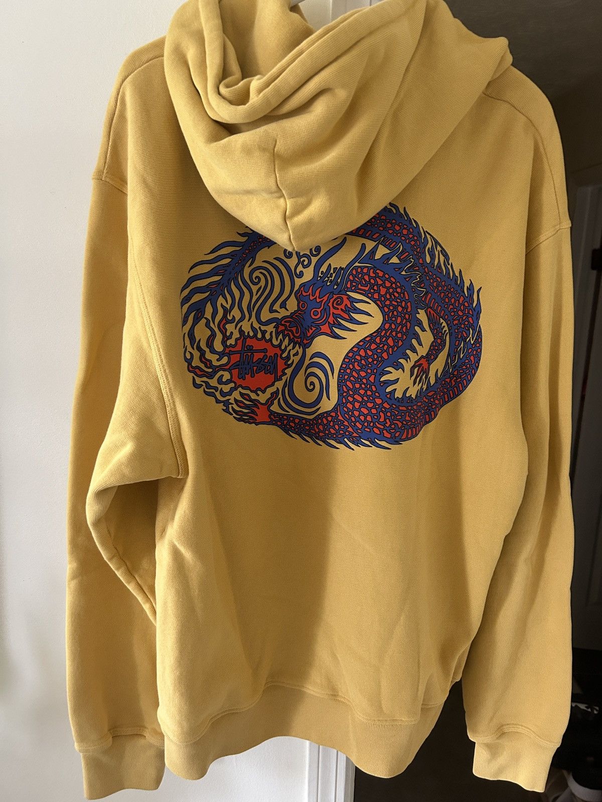 image of Stussy Hoodie Pigment Dyed Dragon Honeyhoody in Grey, Men's (Size XL)