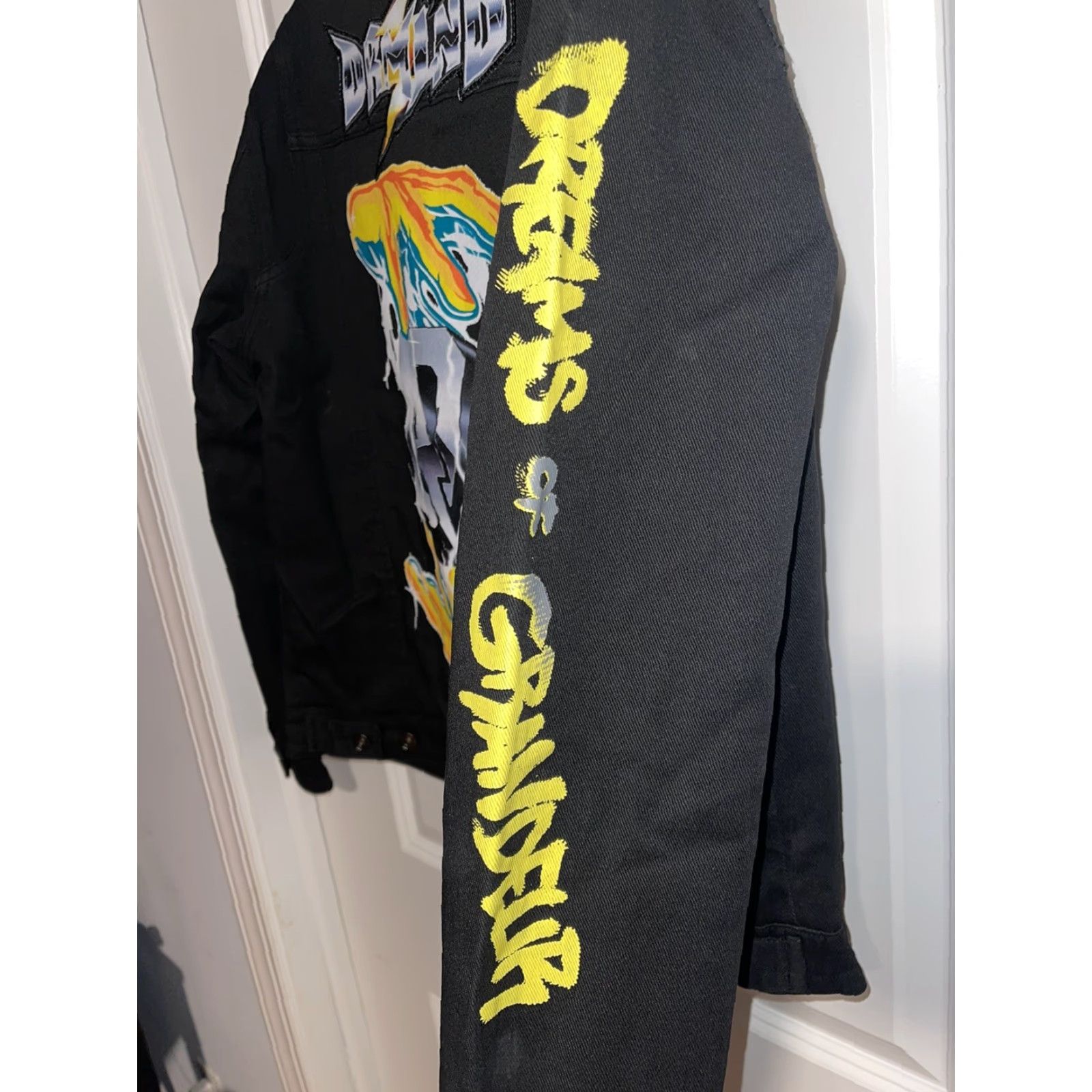 Vintage Dreamland Stormzy Denim Jacket M Unisex Adults Slim Black Cotton Denim Button Collar Insulated Lining cotton Regular Size M / US 6-8 / IT 42-44 - 5 Thumbnail