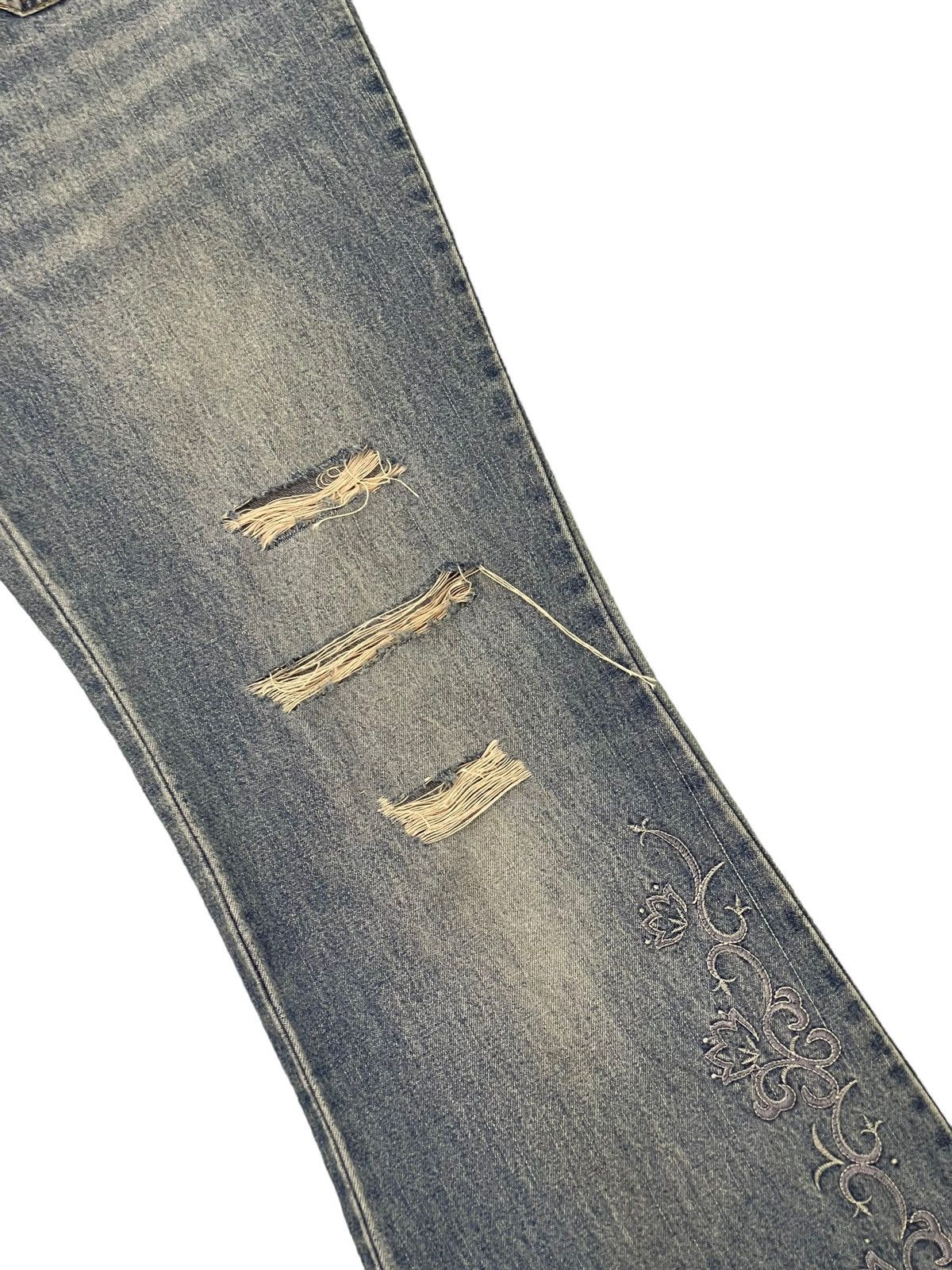 Japanese Brand Flare Jeans Jouer Aux Eches Distress Thin Bell Bottom 8🟦2 Size US 32 / EU 48 - 7 Thumbnail
