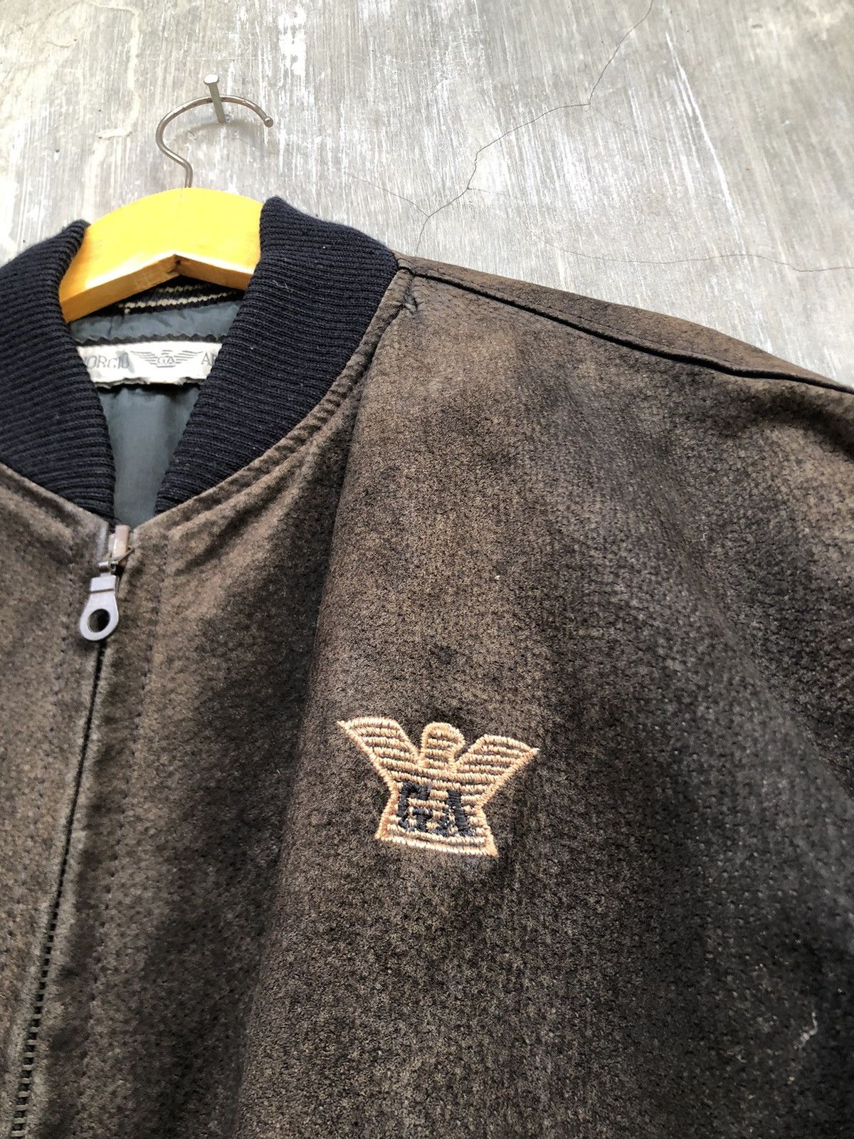 Armani × Giorgio Armani × Vintage Vintage Giorgio Armani Leather Bomber Jacket Size US L / EU 52-54 / 3 - 6 Thumbnail