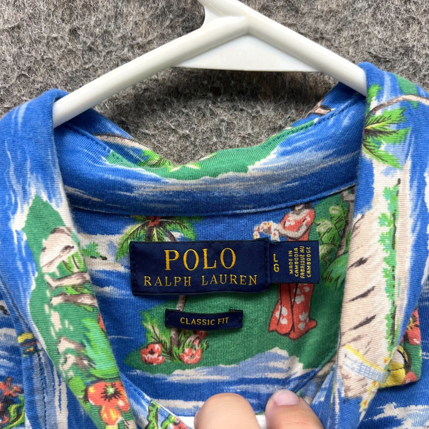 Polo Ralph Lauren Polo Ralph Lauren Polo Shirt Men L Blue Green Hawaiian Floral AOP, Short Sleeve, Button, Logo, 44 Chest, Regular Fit, Vintage No Size US L / EU 52-54 / 3 - 7 Thumbnail