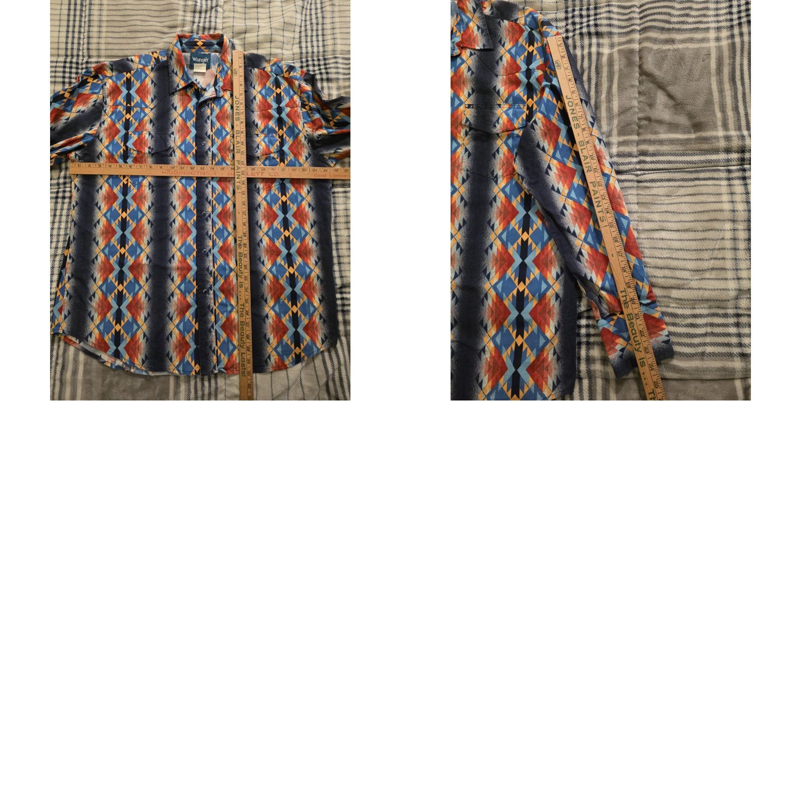 Wrangler VINTAGE Wrangler Checotah Long Sleeve Pearl Snap Aztec Print Shirt Men's XL Size US XL / EU 56 / 4 - 8 Thumbnail