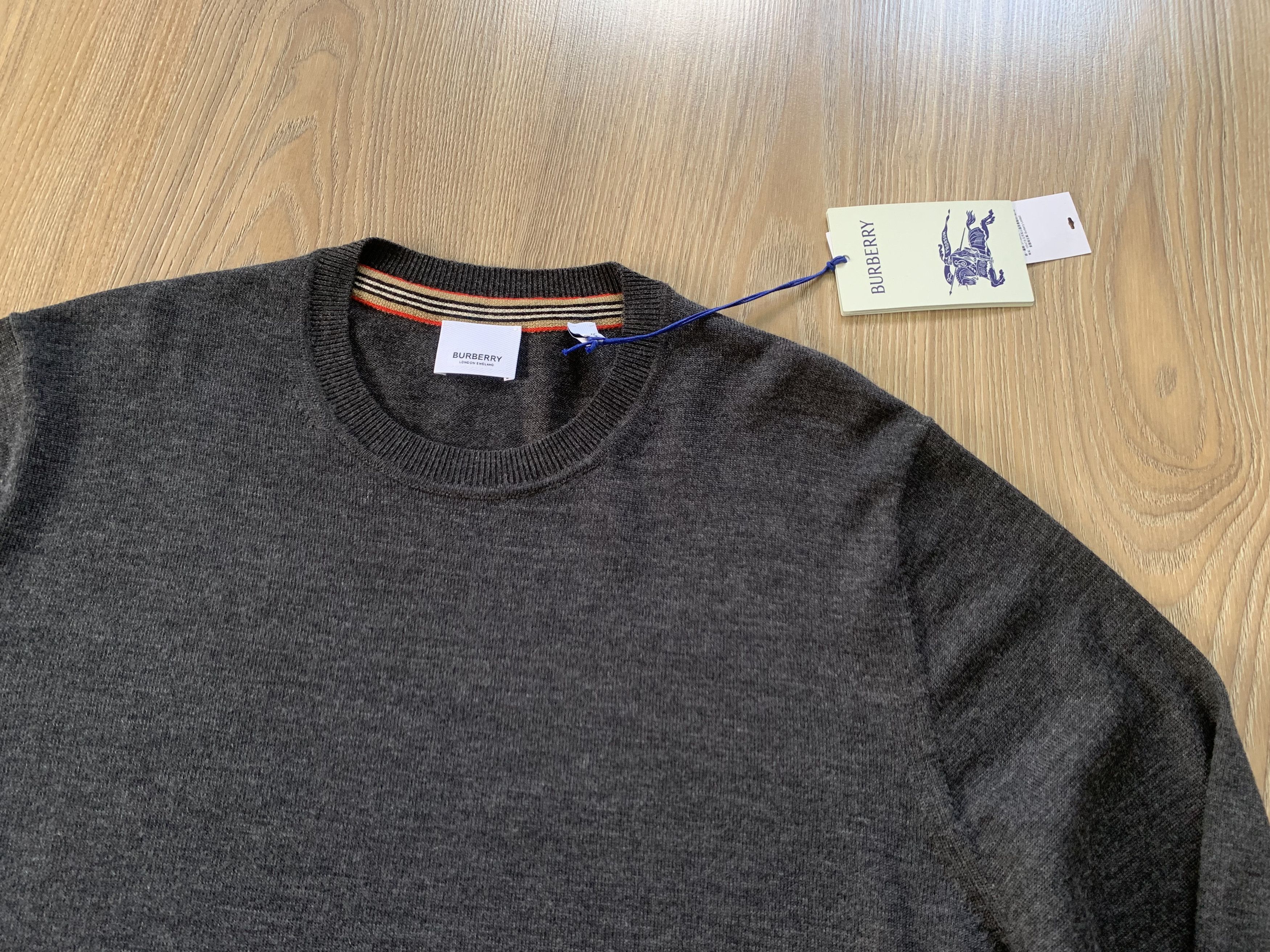 Burberry Burberry Paradise Mens Merino Wool Melange Grey Sweater Size US XL / EU 56 / 4 - 4 Thumbnail