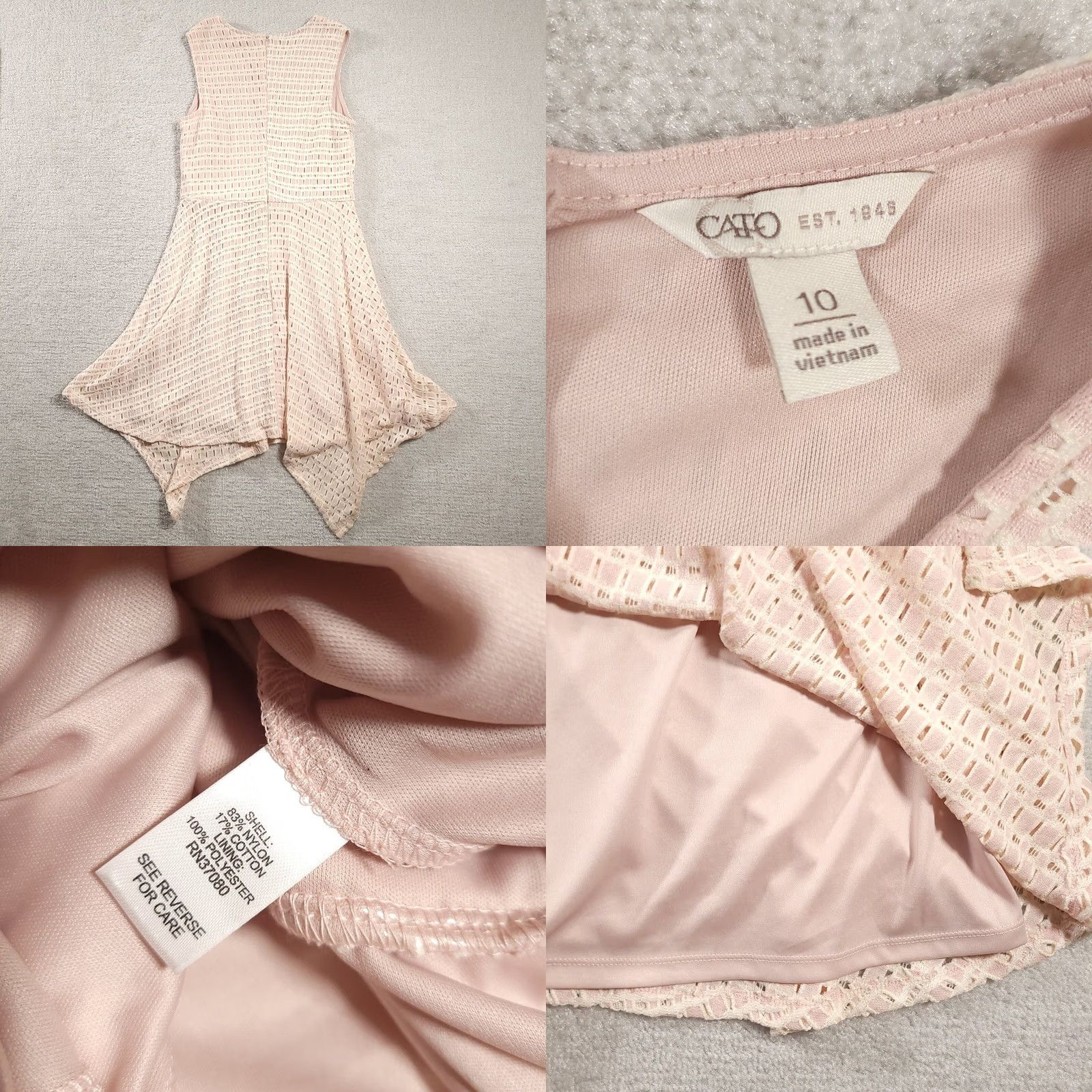 Vintage VINTAGE? No — Cato Dress Women's 10 Blush Pink Lined Shift Sleeveless Zip Size L / US 10 / IT 46 - 8 Thumbnail