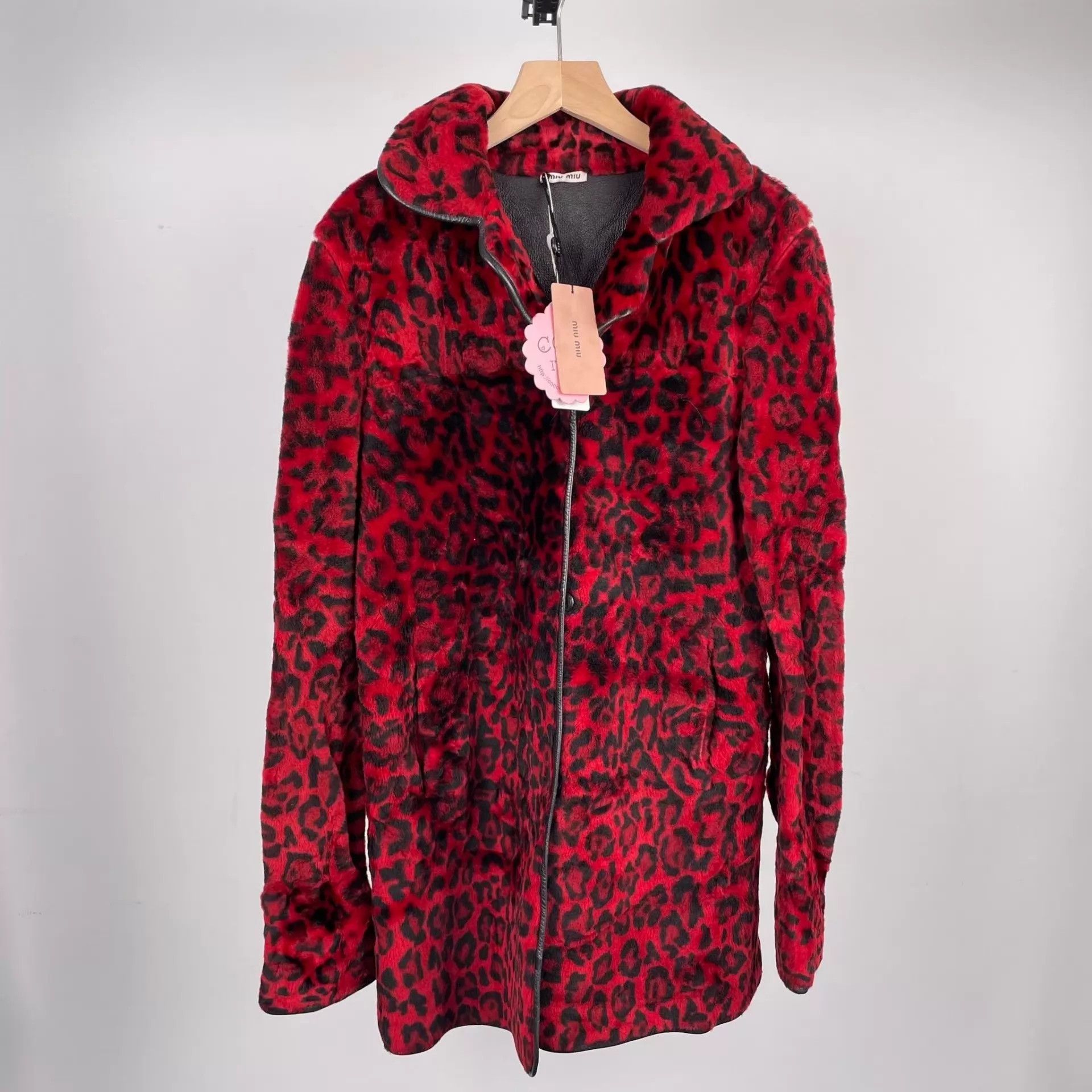 Miu Miu MIU MIU Red Leopard Print Heavy Jacket Size S / US 4 / IT 40 - 1 Thumbnail