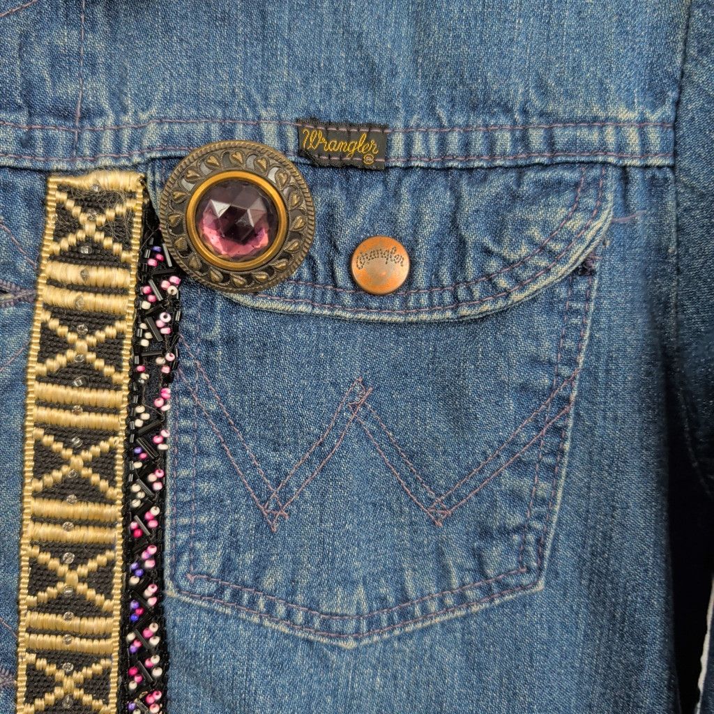 Wrangler Vintage Selvedge Denim Embellished Wrangler Jacket Size XS / US 0-2 / IT 36-38 - 8 Thumbnail