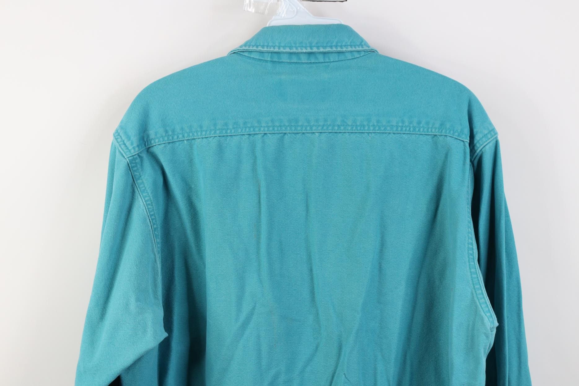 Cabelas Vintage 90s Cabelas Chamois Cloth Collared Button Shirt Teal Size US L / EU 52-54 / 3 - 17 Thumbnail