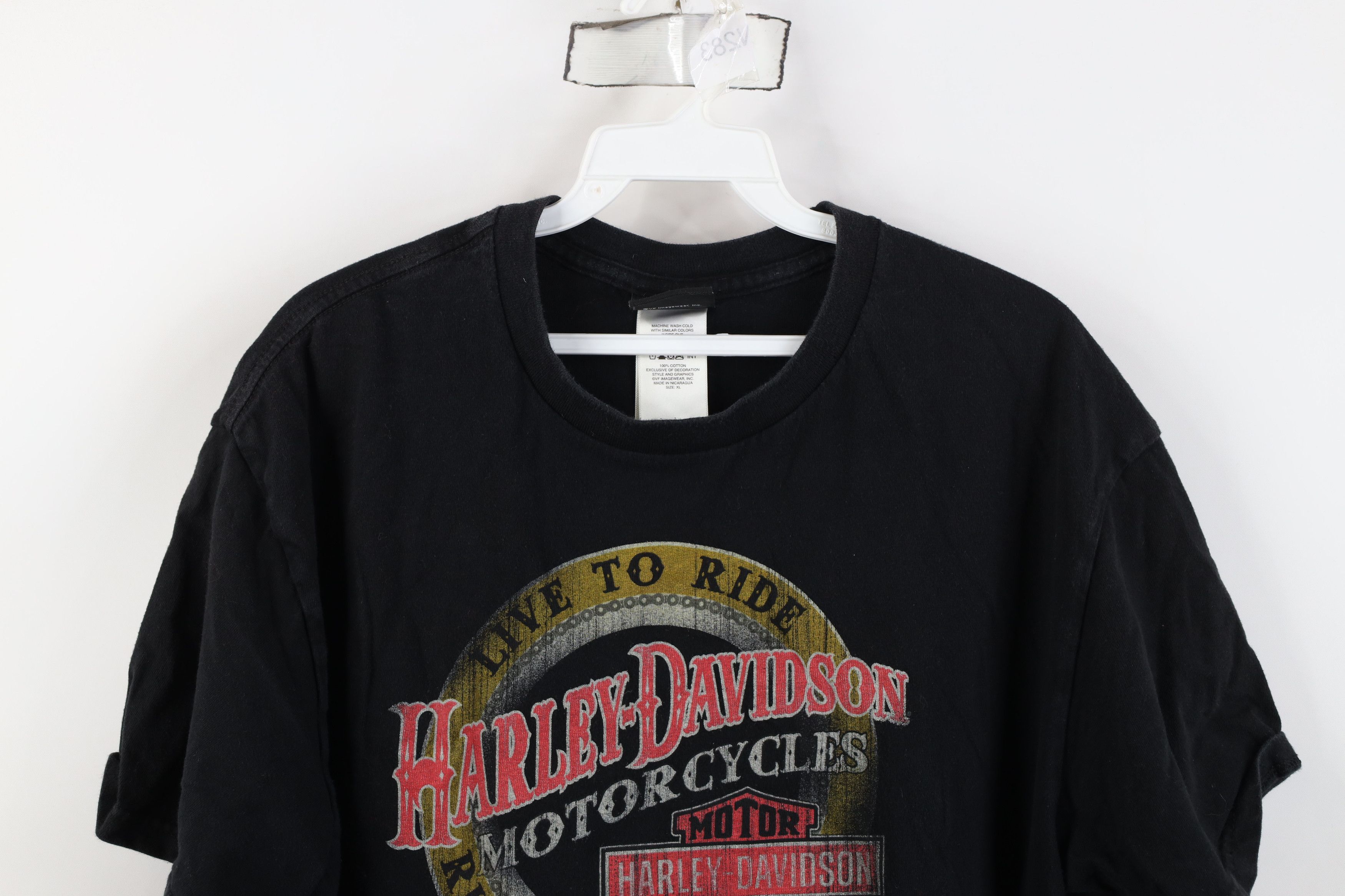 Harley Davidson Vintage Y2K Harley Davidson Spell Tornado Oklahoma T-Shirt Size US XL / EU 56 / 4 - 2 Thumbnail