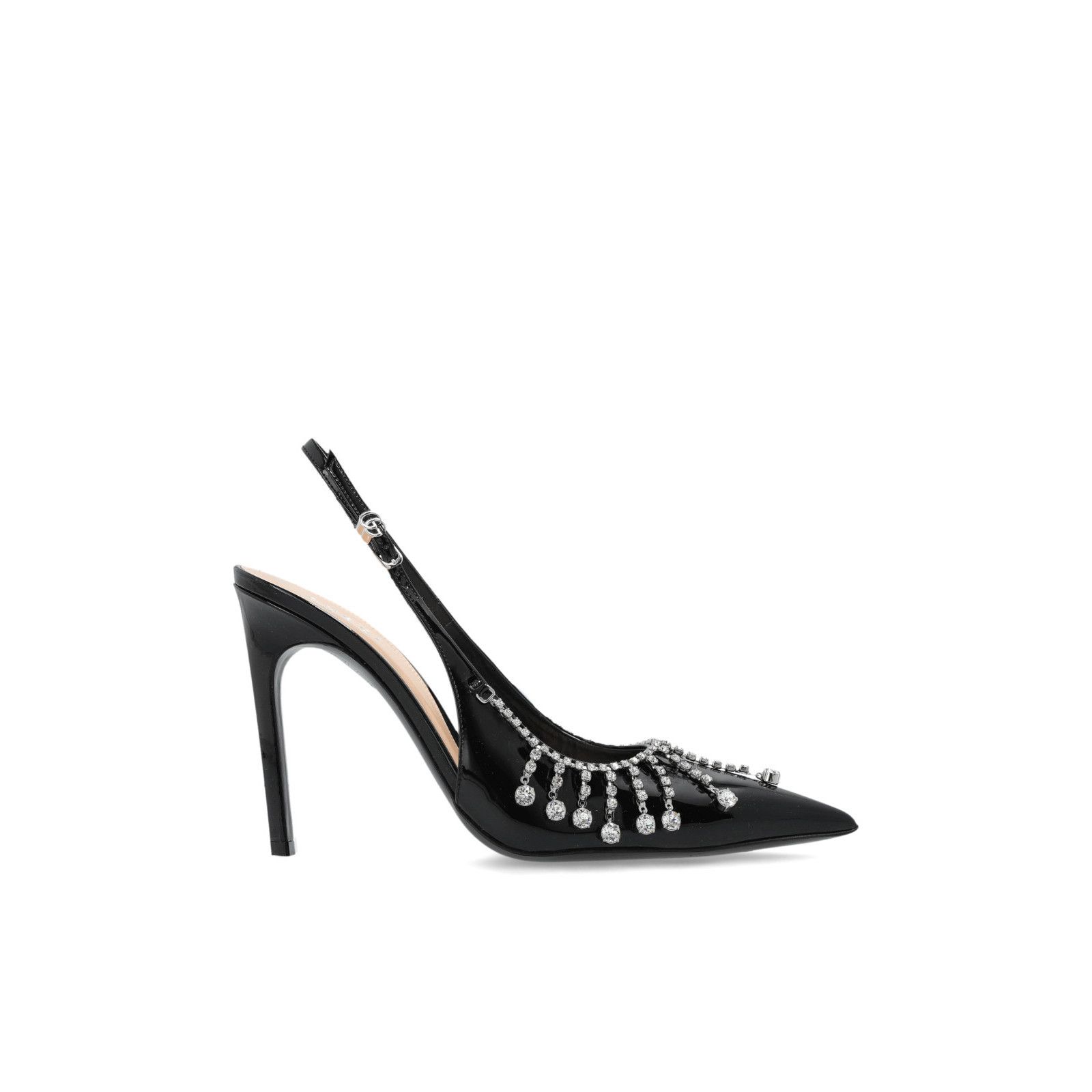 Gucci GUCCI Interlocking G With Crystals Black Patent Leather Pump Size US 9 / IT 39 - 1 Thumbnail