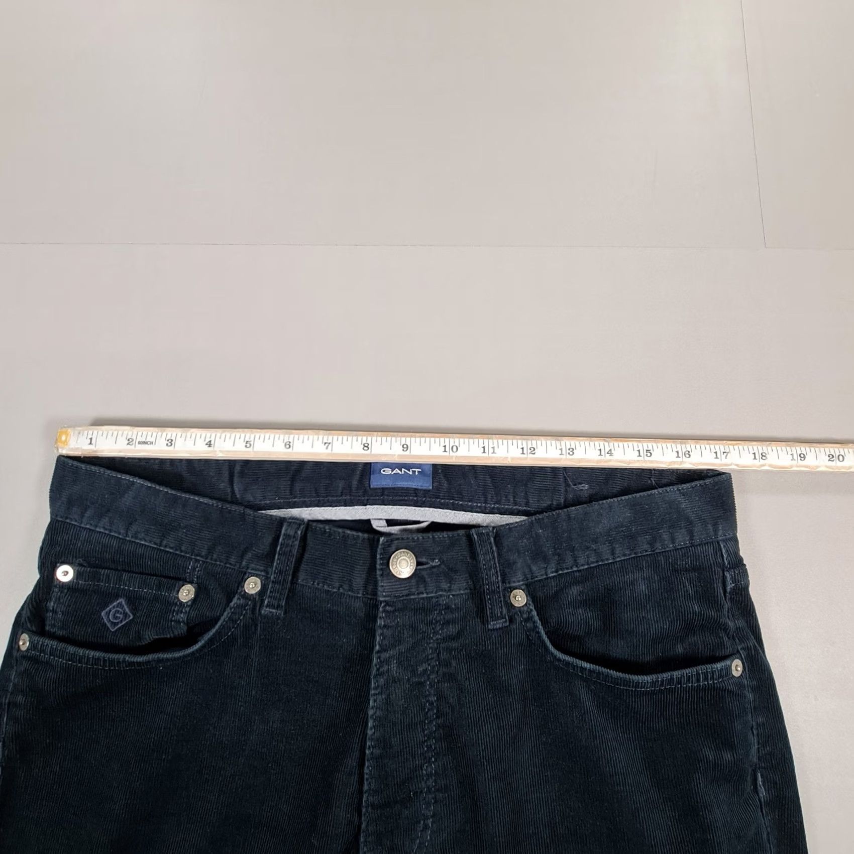 Gant Gant Mens Trousers Navy Blue W34 L32 Slim Fit Corduroy Pants Cotton Ax Cords Dry Cleanable? Size US 34 / EU 50 - 7 Thumbnail
