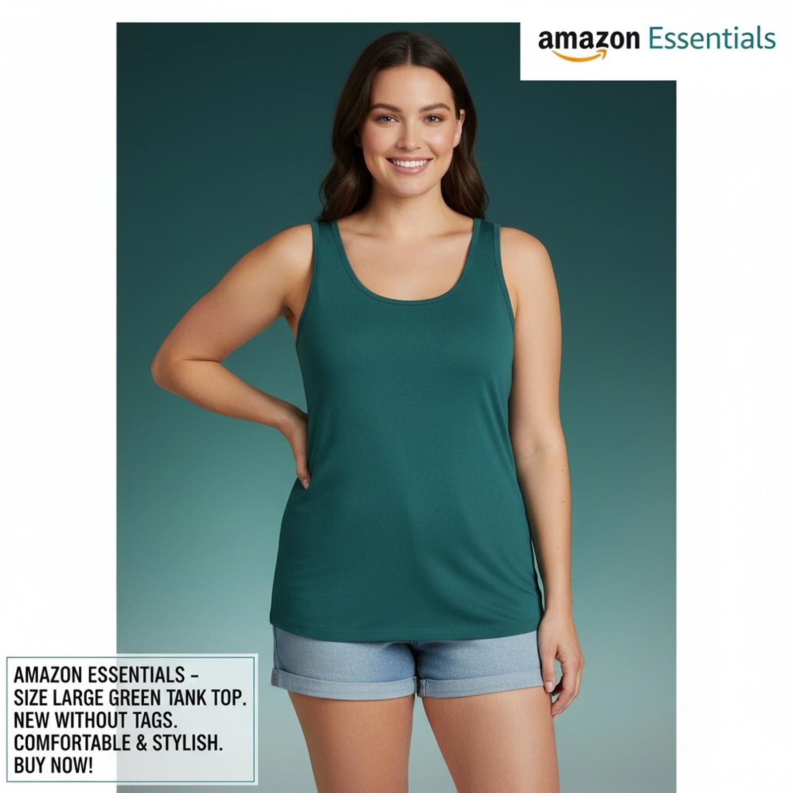 Other Amazon Essentials Teal Green Tank Top Size Large Size L / US 10 / IT 46 - 2 Thumbnail