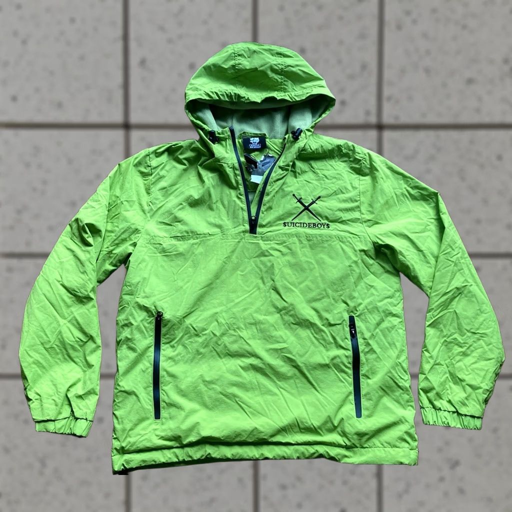 Vintage NWT G59 Suicideboys Jacket Windbreaker Hooded Green M Medium Men Zip Pockets Lightweight Lined Nylon Safe Shelter Size US M / EU 48-50 / 2 - 1 Thumbnail