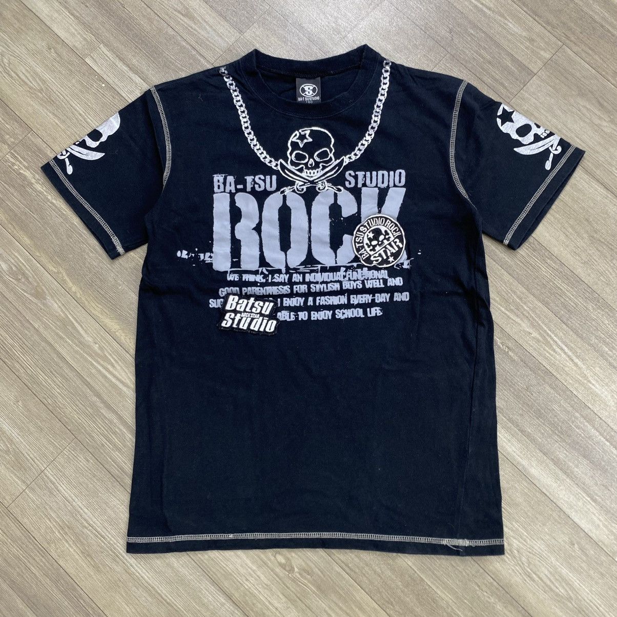 Beauty Beast 2000s Rockstar Batsu Ifsix Skulls Cross Gothic Lgb Style Tee Size US S / EU 44-46 / 1 - 2 Thumbnail