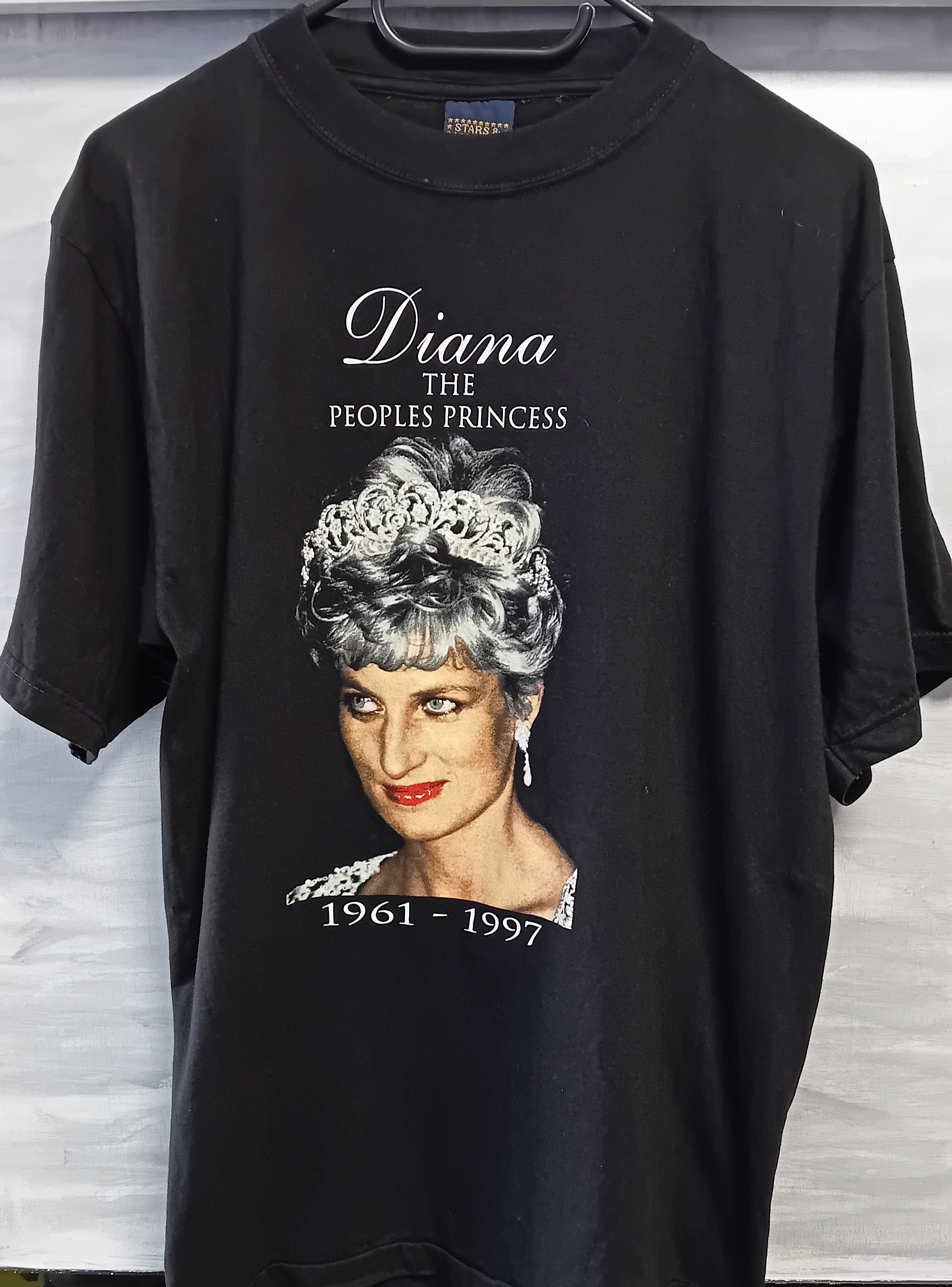 image of Rap Tees x Vintage Princess Diana 1997 Tribute Memorial Vintage Tee M in Black, Men's (Size Medium)
