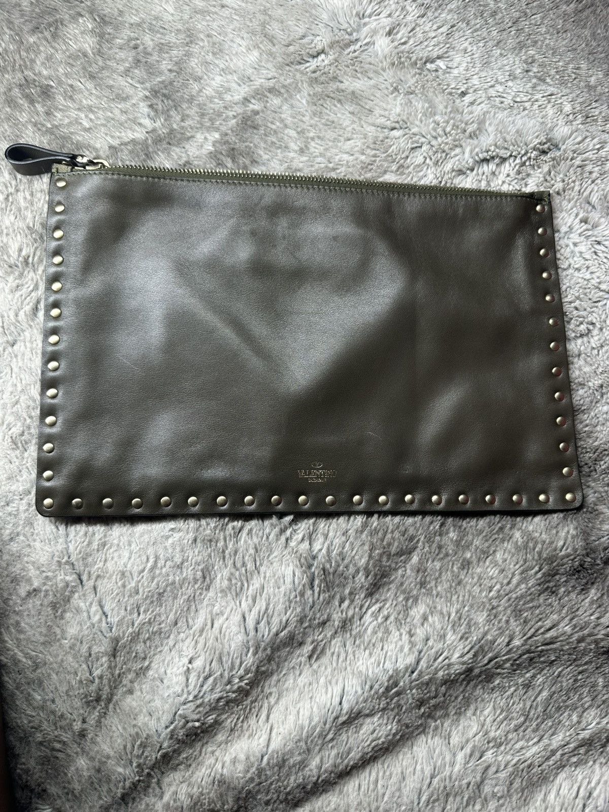 Gianni Valentino Valentino Garavani Rockstud Clutch Bag – Olive Green Leather Size ONE SIZE - 2 Thumbnail