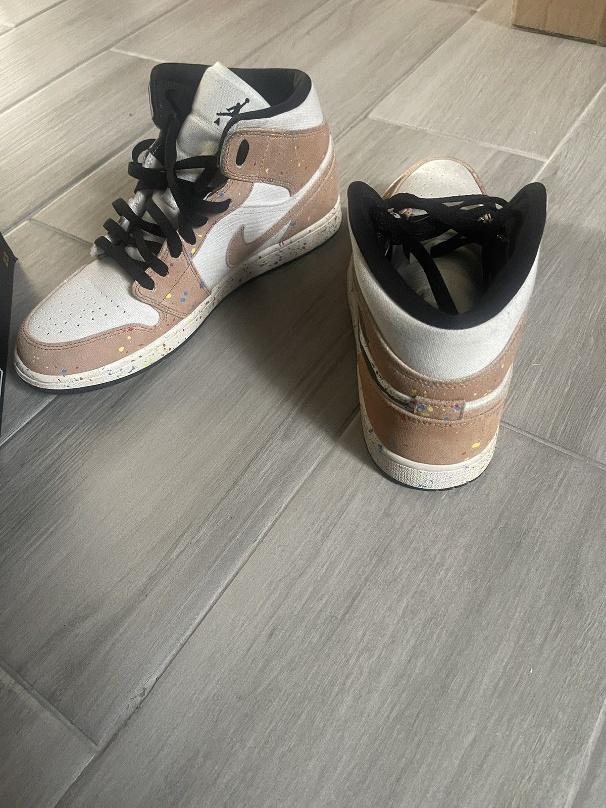 Jordan Brand 2021 Air Jordan 1 Mid Se 'Brushstroke Paint Splatter' Size US 11.5 / EU 44-45 - 3 Thumbnail
