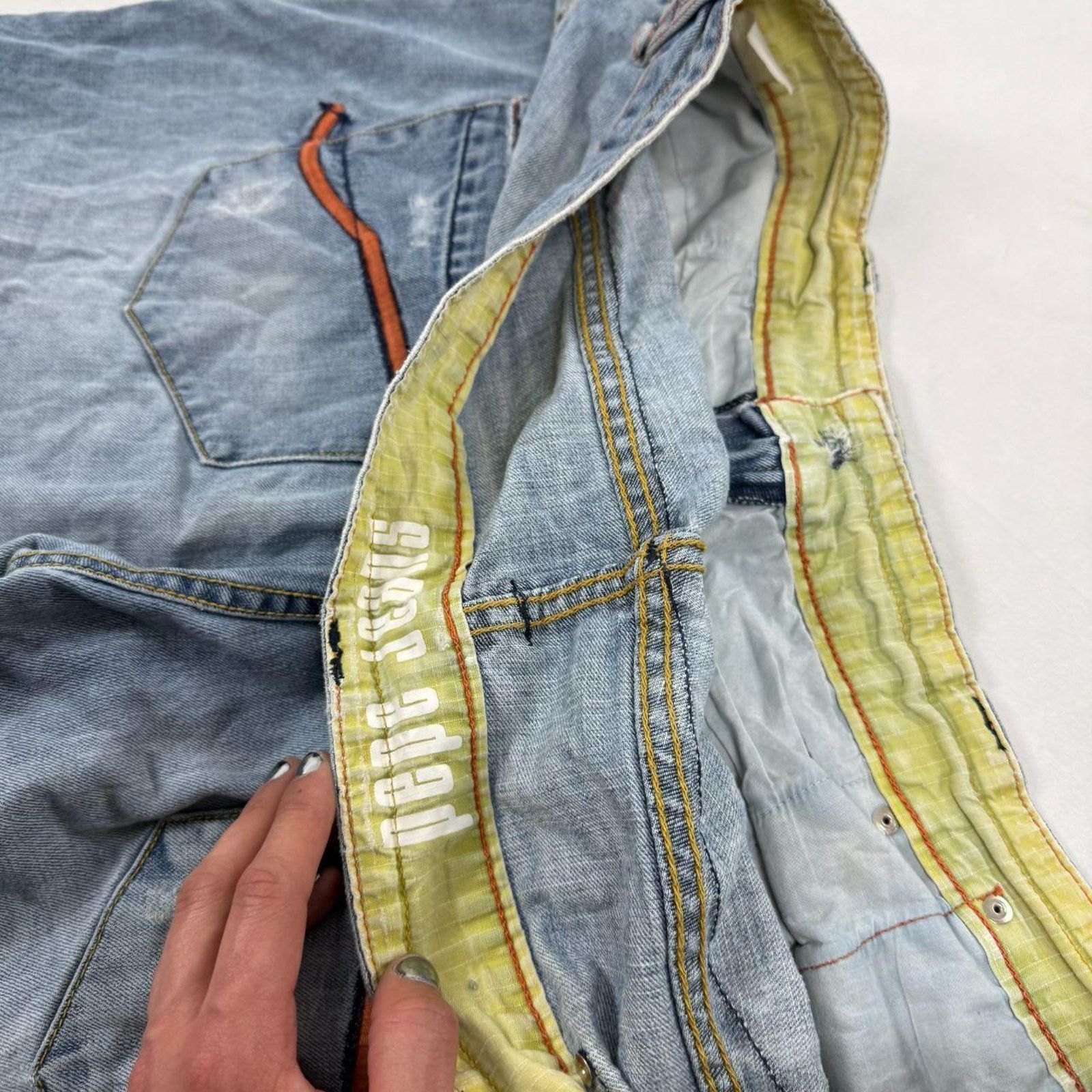 Japanese Brand × Pepe Jeans × Vintage Vintage y2k pepe baggy wide leg embroidered skater jeans Size US 42 / EU 58 - 6 Thumbnail