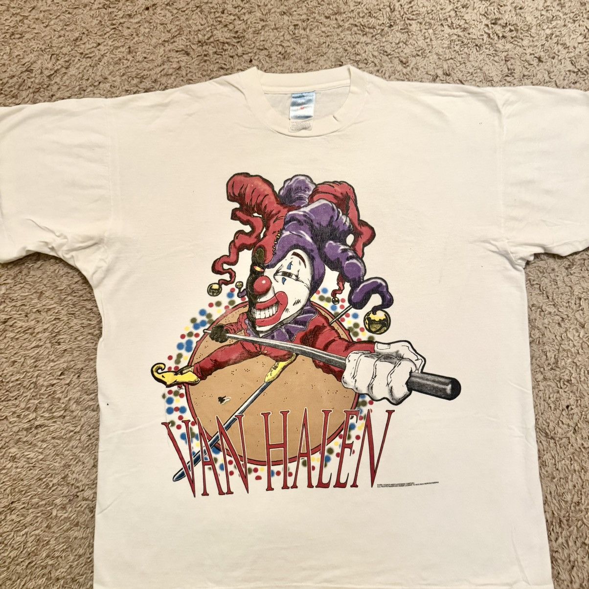Vintage Vintage 1995 Van Halen Balance Tour Clown Graphic Tee Size US XL / EU 56 / 4 - 5 Thumbnail