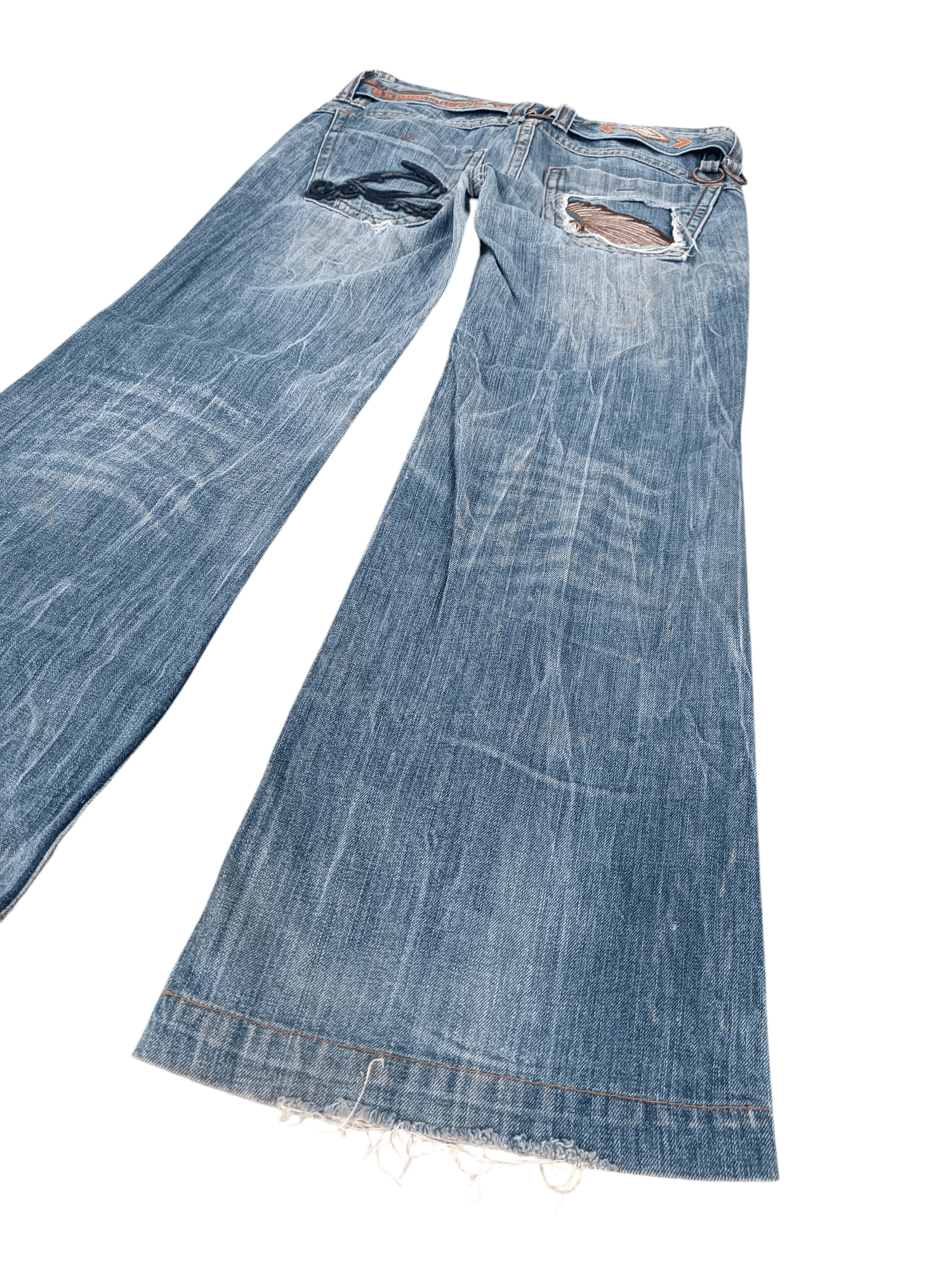 Other 🇯🇵 RIOBERIO SUPER FLARED EMBROIDERED DENIM PANTS Size US 30 / EU 46 - 4 Thumbnail