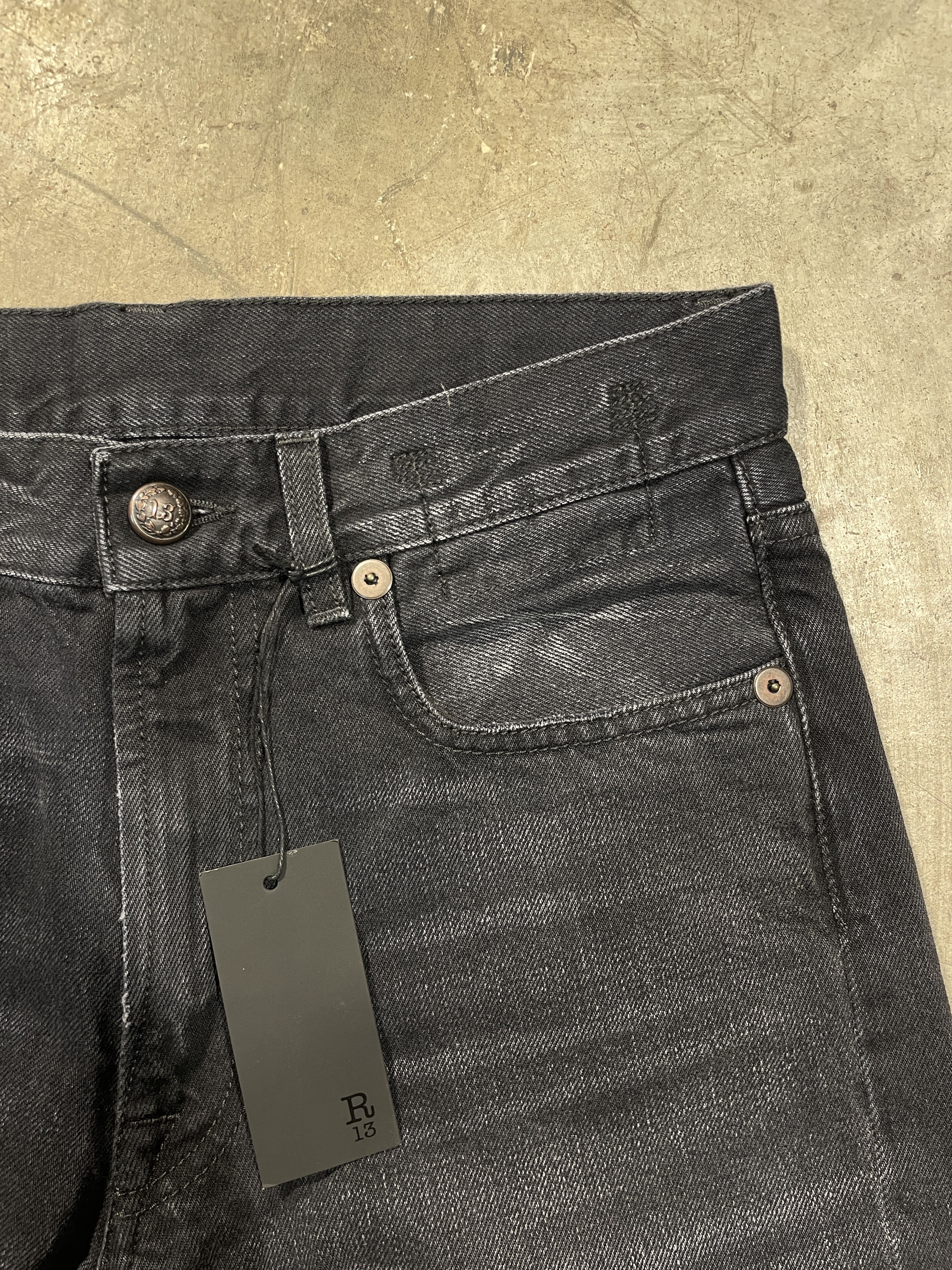 R13 R13 Boyfriend - JAKE BLACK Jeans Size 24" / US 00 / IT 34 - 6 Thumbnail
