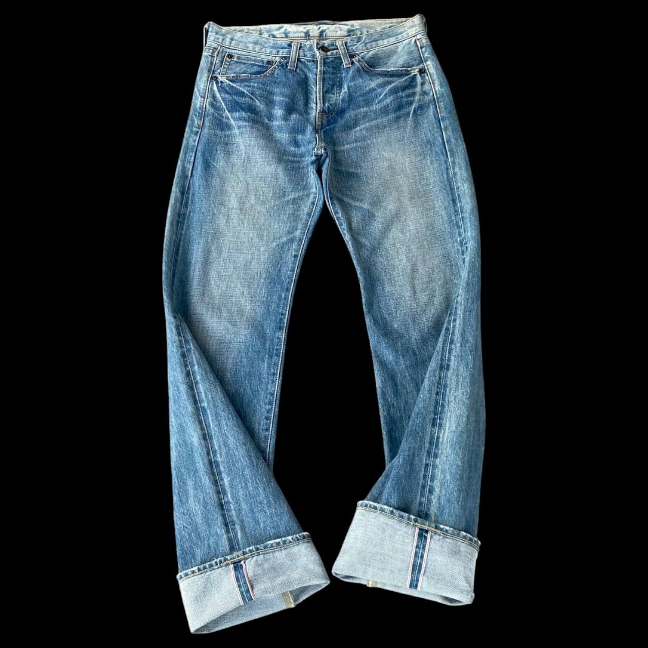 Blue Blue Japan × Japanese Brand JAPANESE BRAND MUVEIL SELVEDGED VINTAGE LIGHTWASH BUTTON FLY Size US 28 / EU 44 - 4 Thumbnail