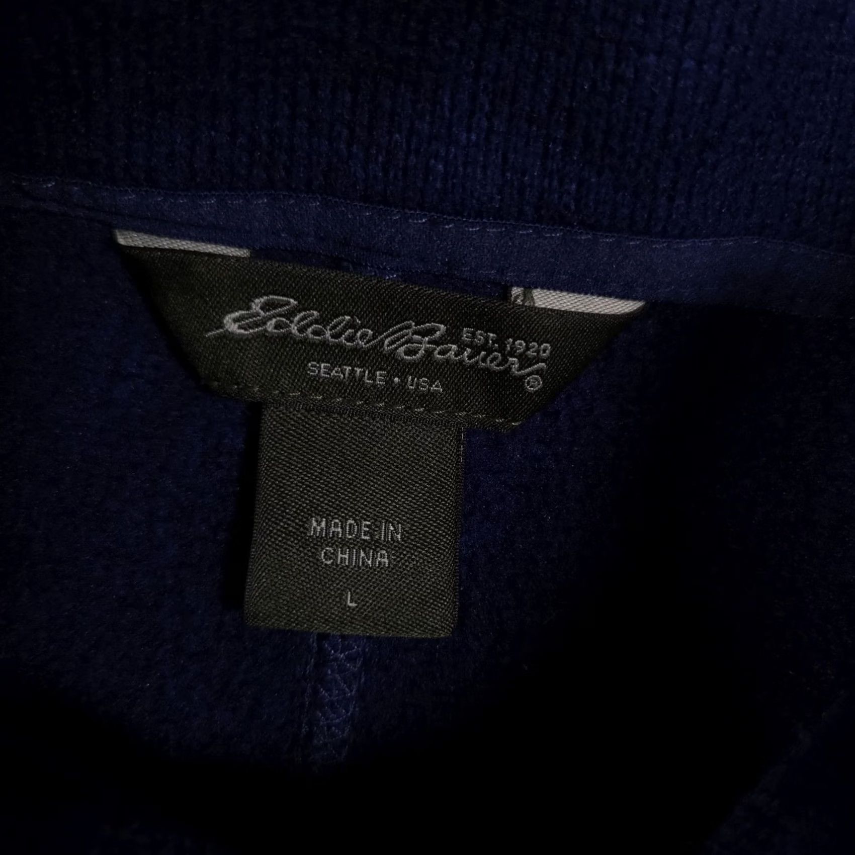 Eddie Bauer Eddie Bauer Pullover Mens Large Blue Fleece Half Zip Outdoor Pocket Polyester Shirt Size US L / EU 52-54 / 3 - 6 Thumbnail