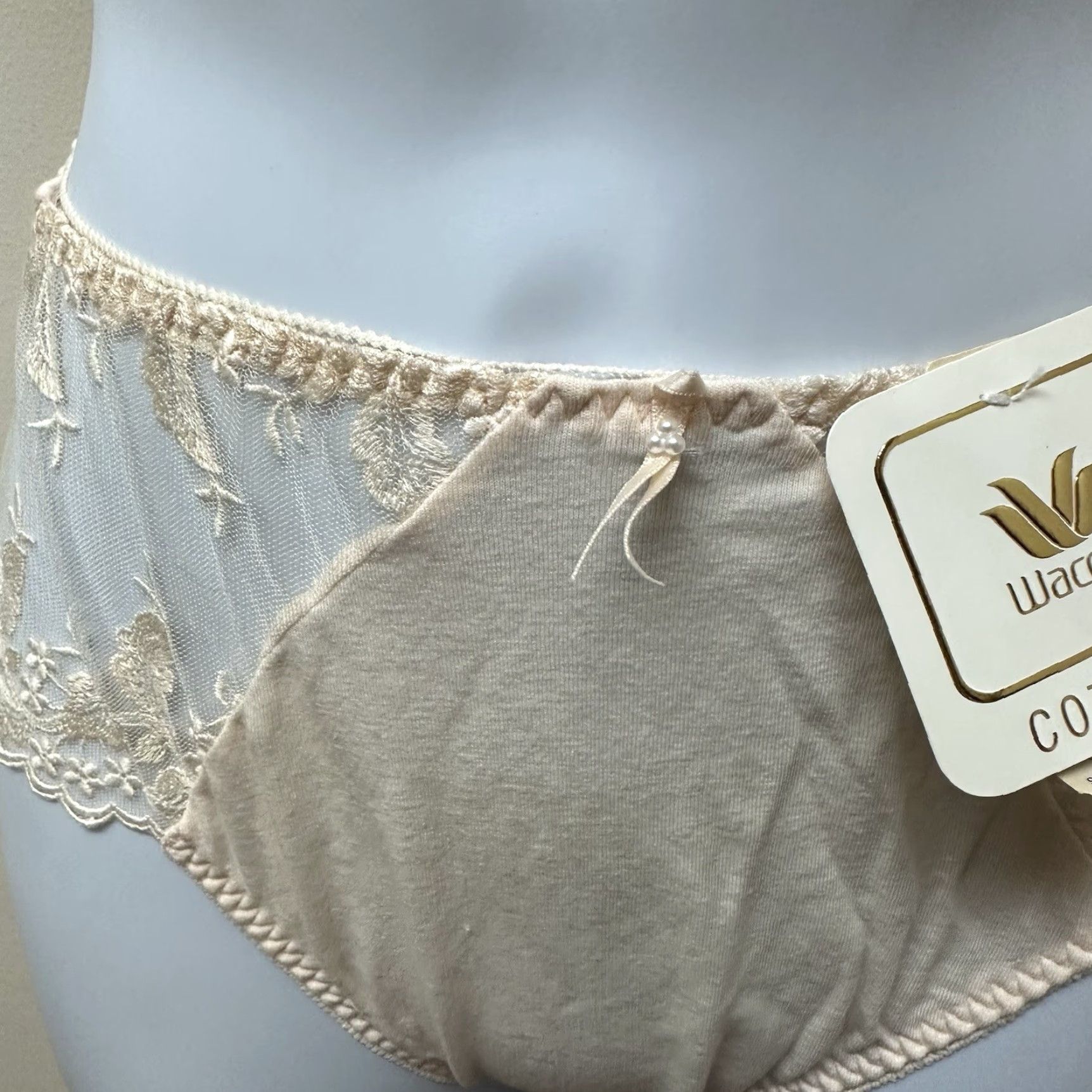 Vintage VINTAGE Wacoal Panties Cotton Sheer Lace Hi Cut Size M NEW Size 32" / US 10 / IT 46 - 5 Thumbnail