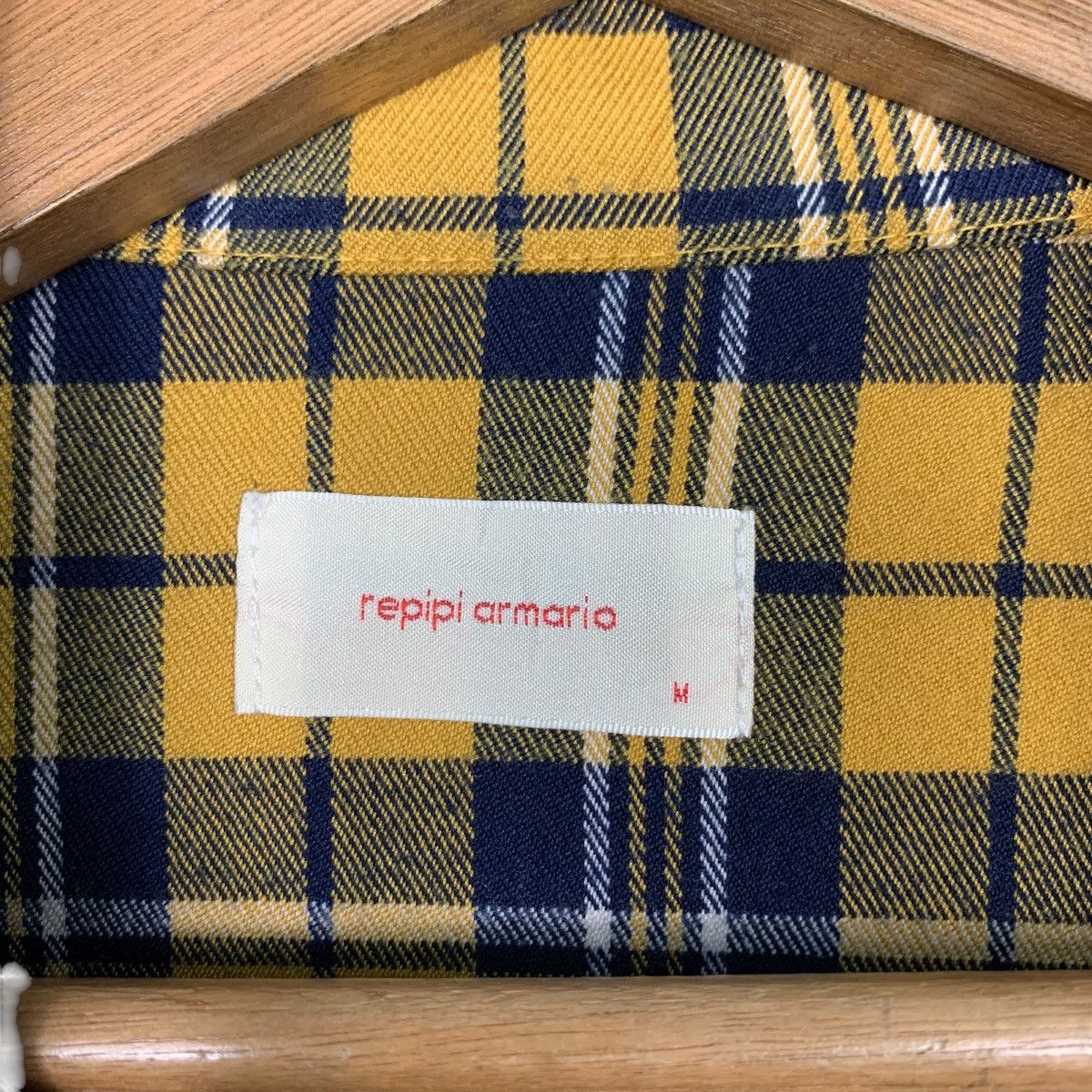Japanese Brand REPIPI ARMARIO Yellow Check Crop Flannel Jacket #2600-C117 Size M / US 6-8 / IT 42-44 - 16 Thumbnail
